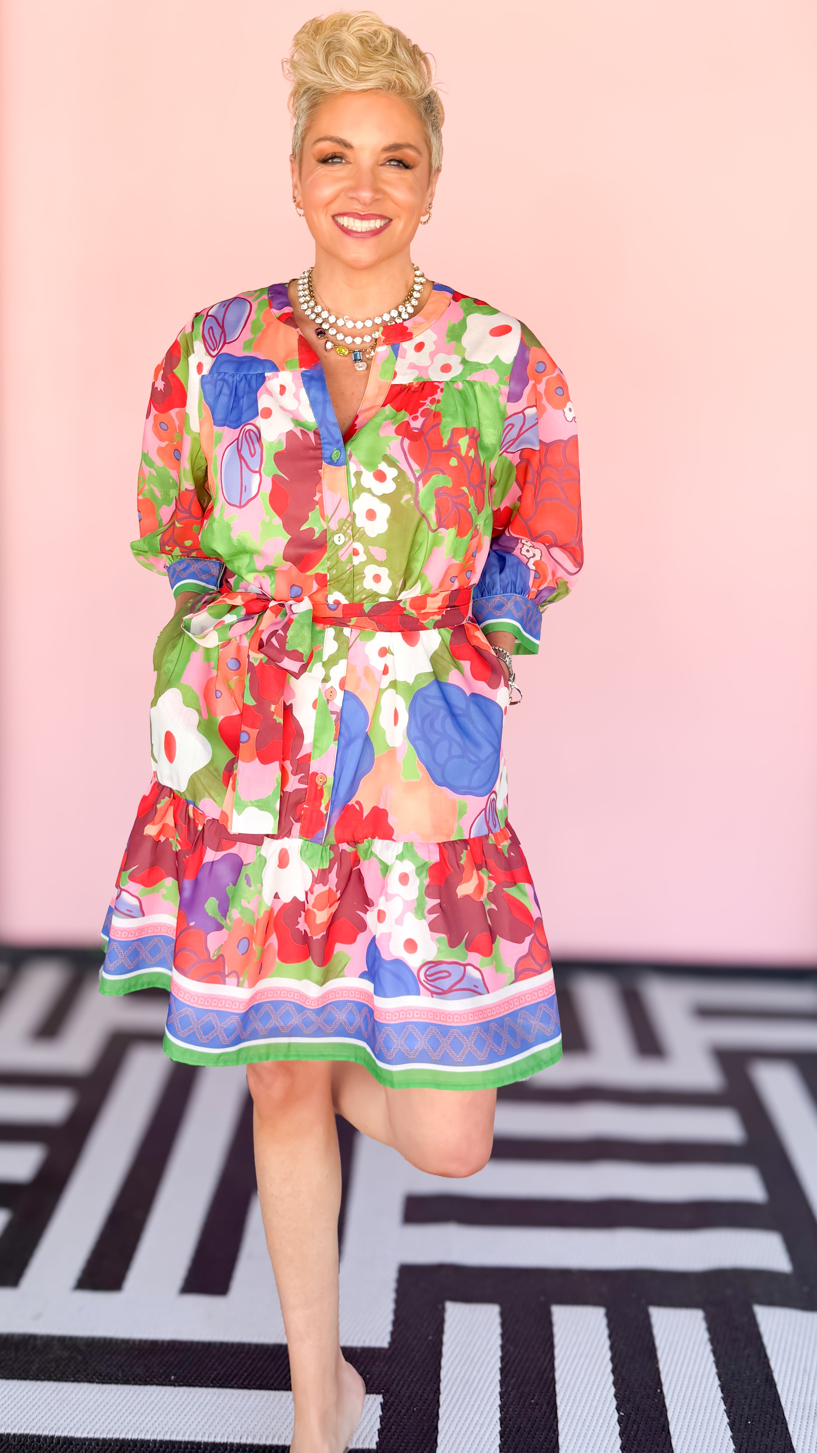 Sabrina 3/4 Sleeve Floral Dress - The BLVD