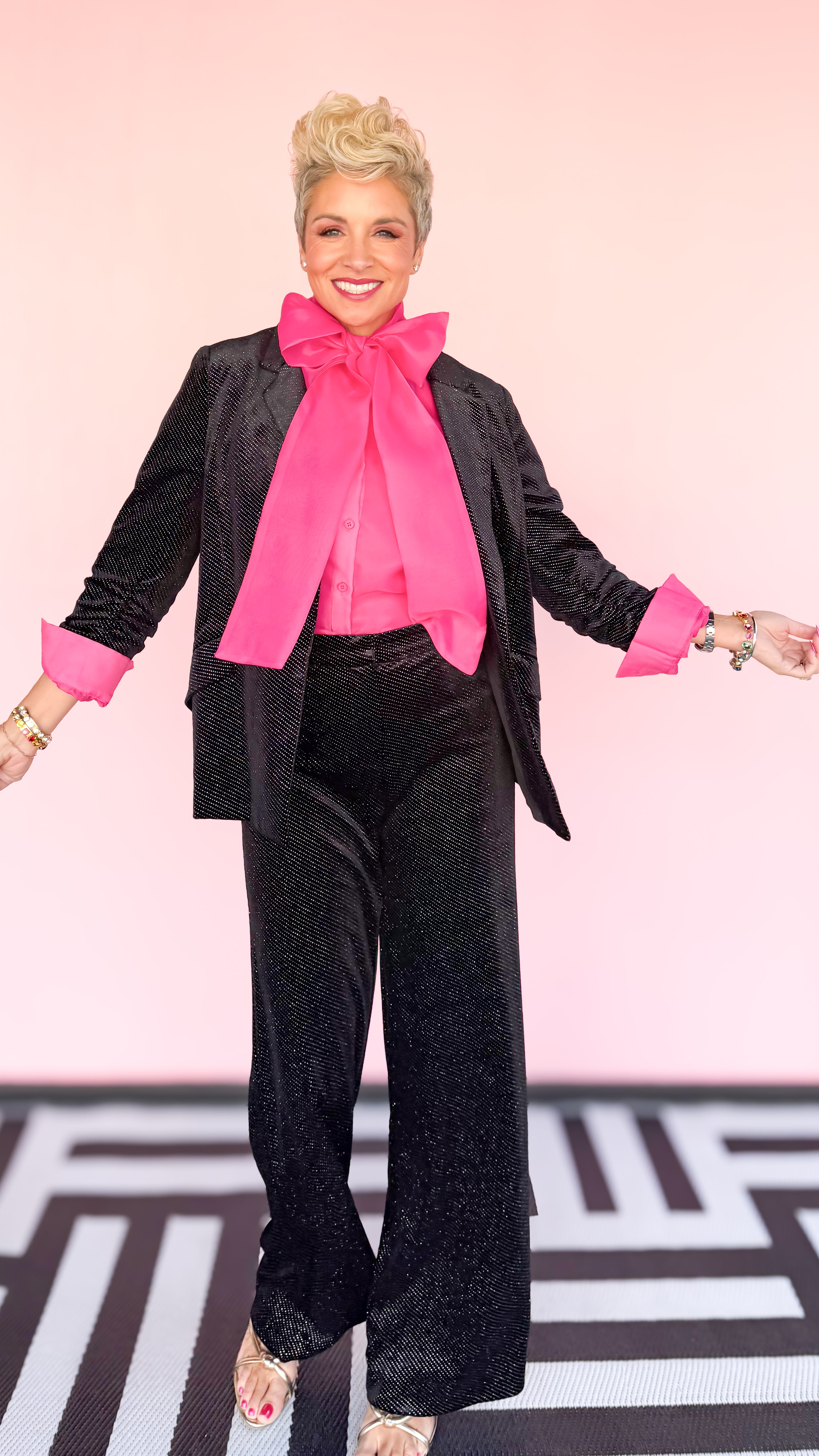 Sparkle Embellished Pants/Black