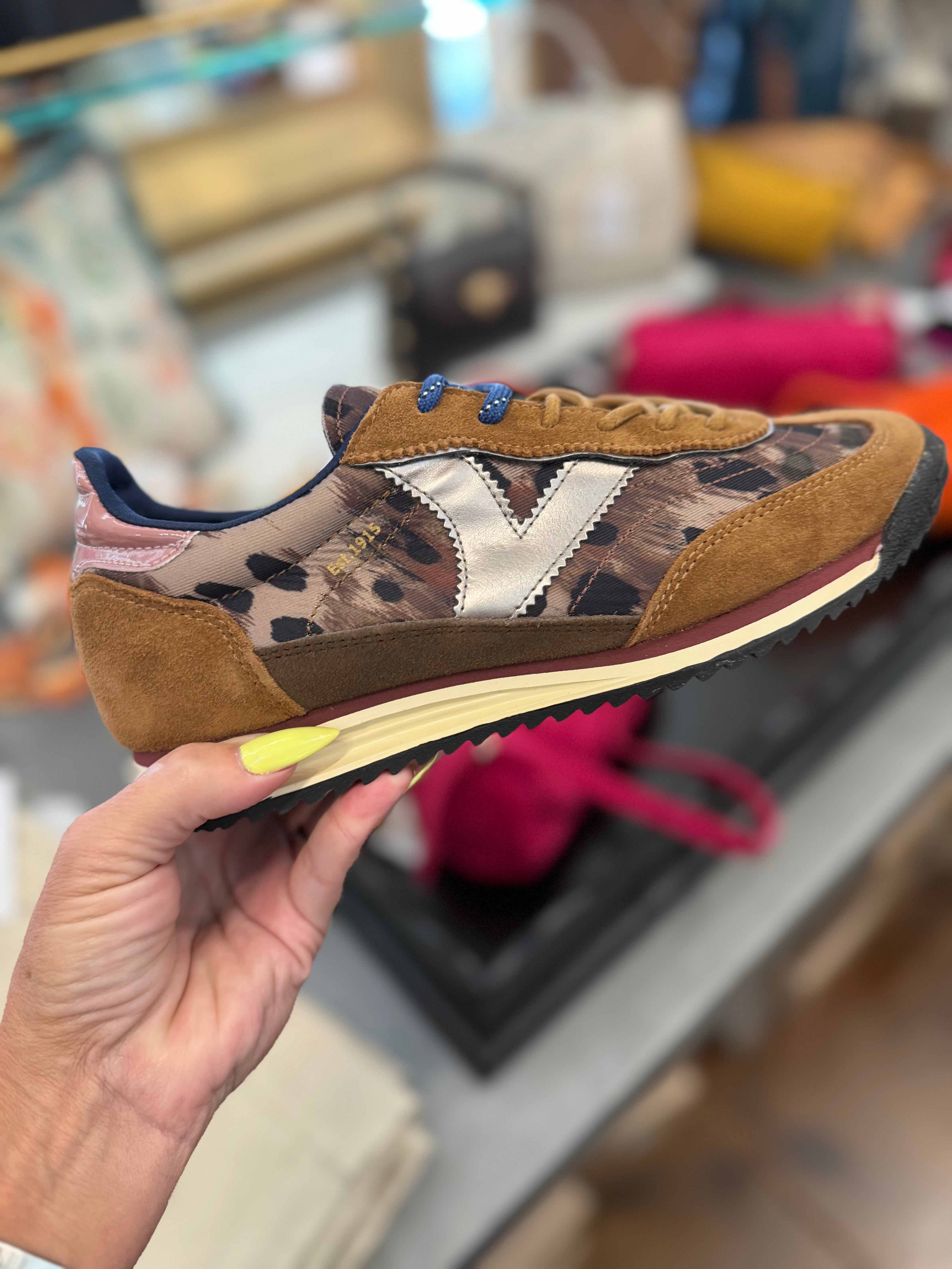 Saturno Animal Print Sneaker/Brown