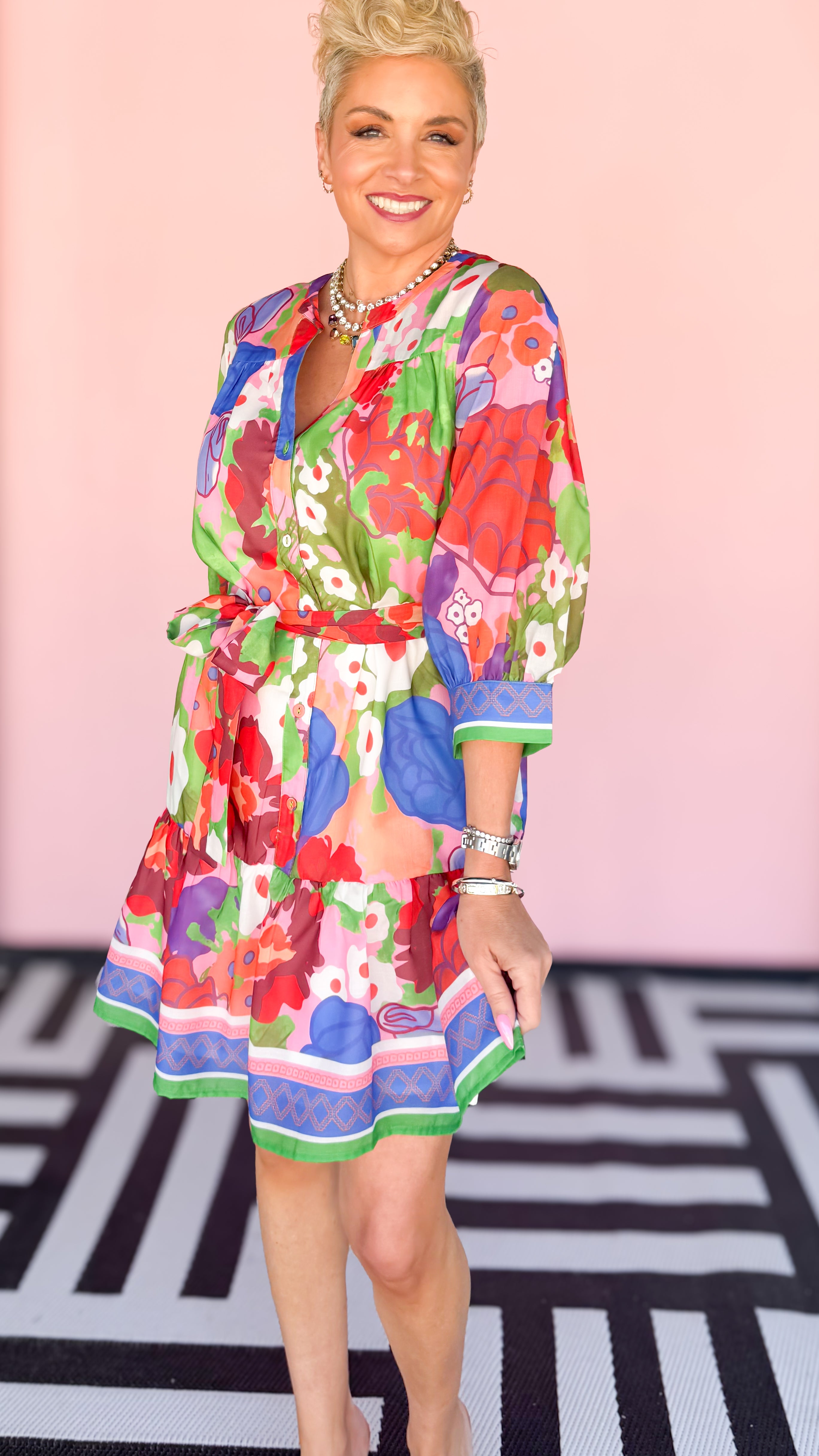 Sabrina 3/4 Sleeve Floral Dress - The BLVD