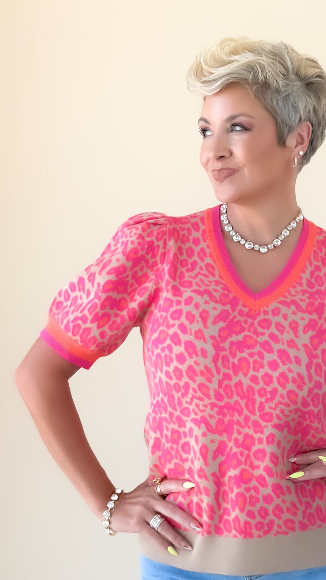 Lillian Leopard Top/Pink