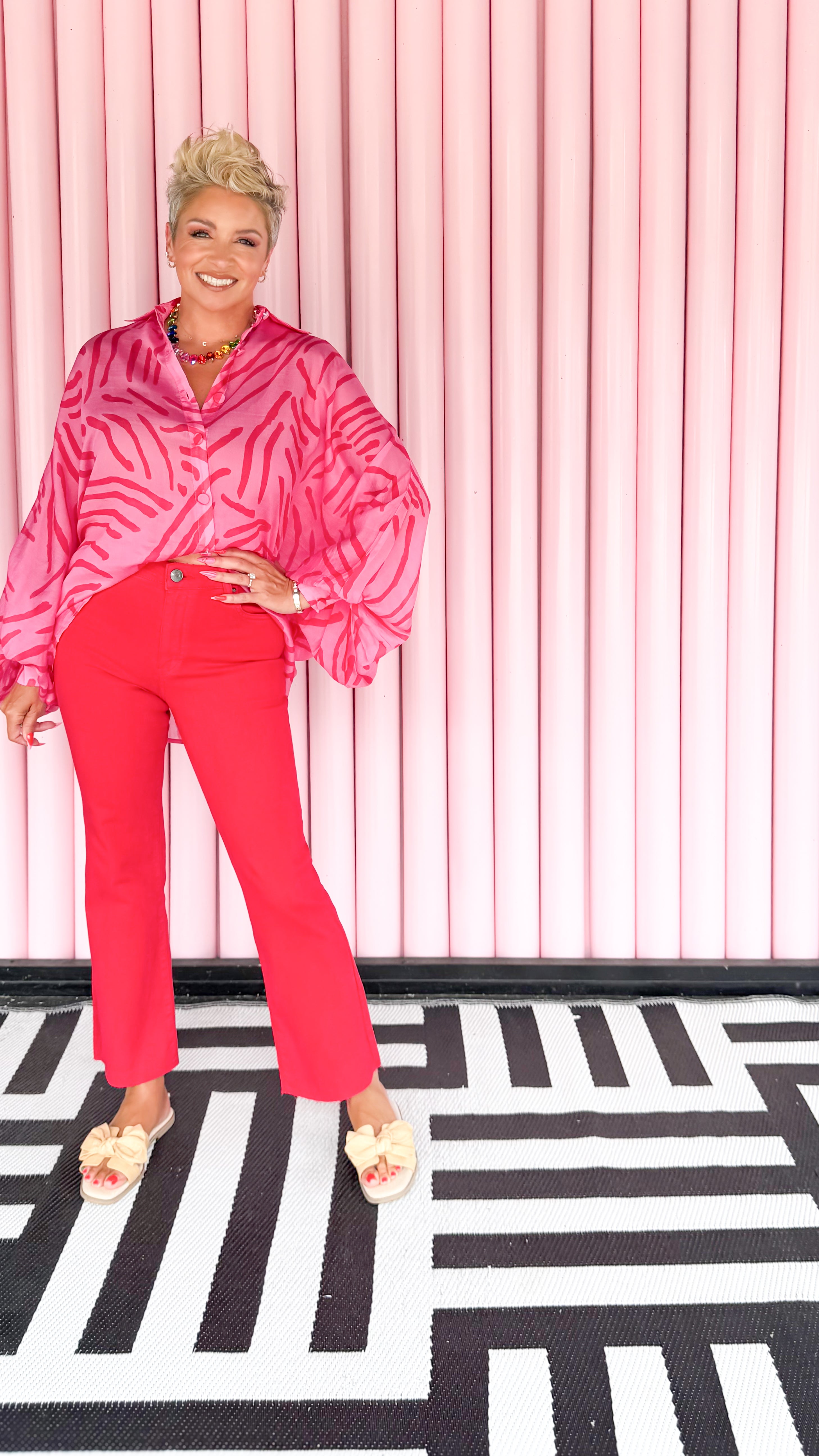 Kelsey High Rise Jean/Red
