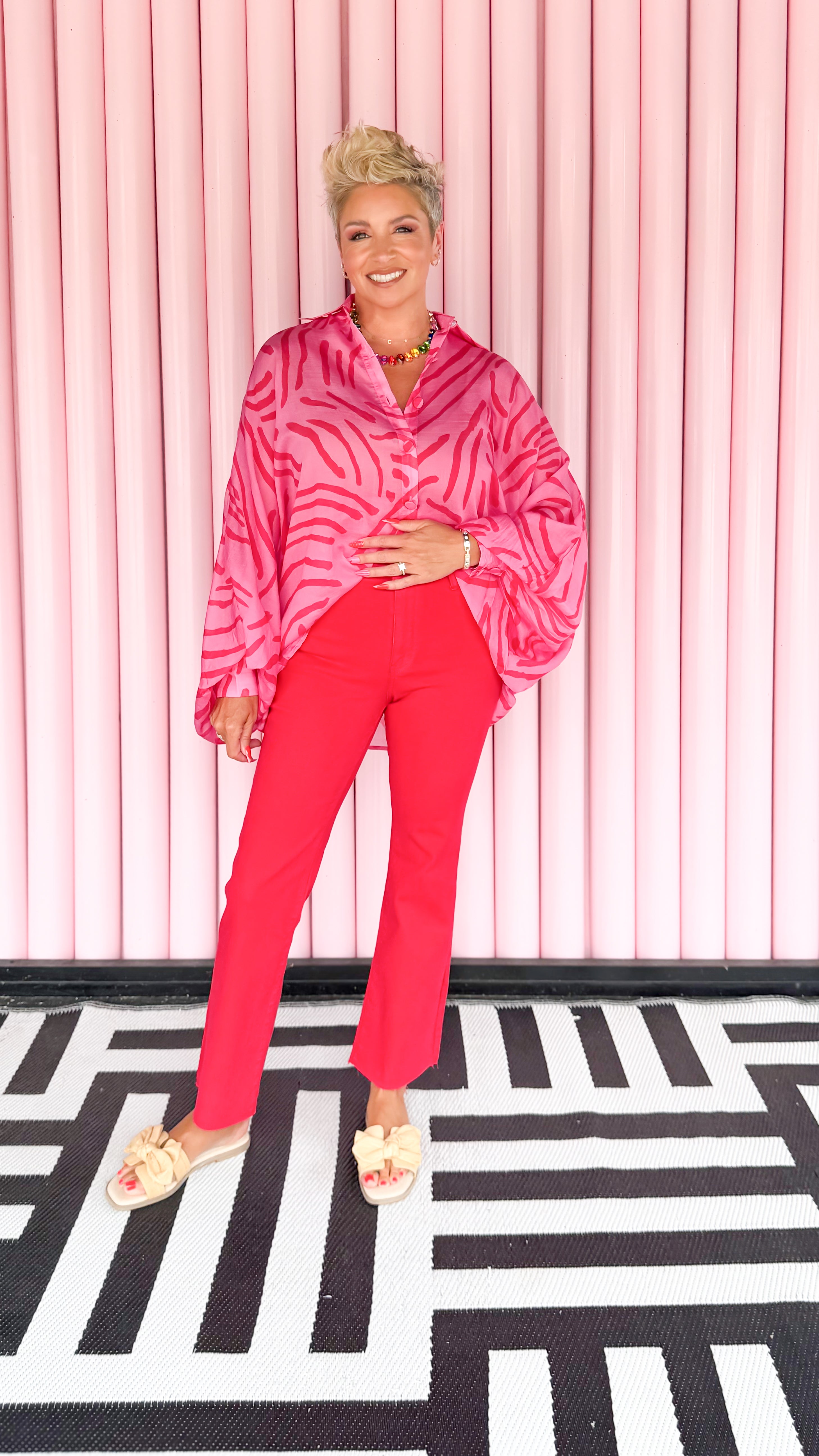 Kelsey High Rise Jean/Red