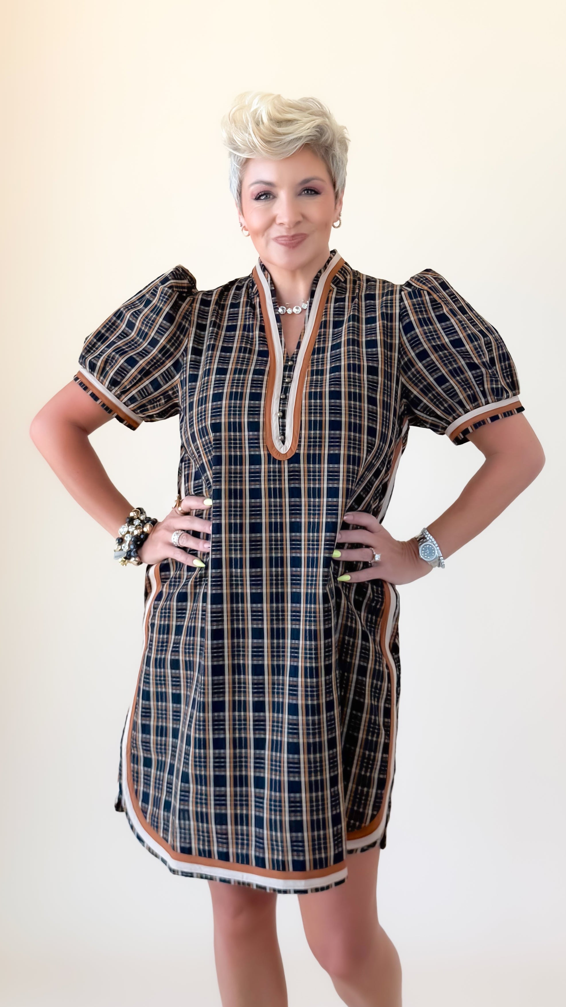 Alexis Mini Dress Plaid/Black