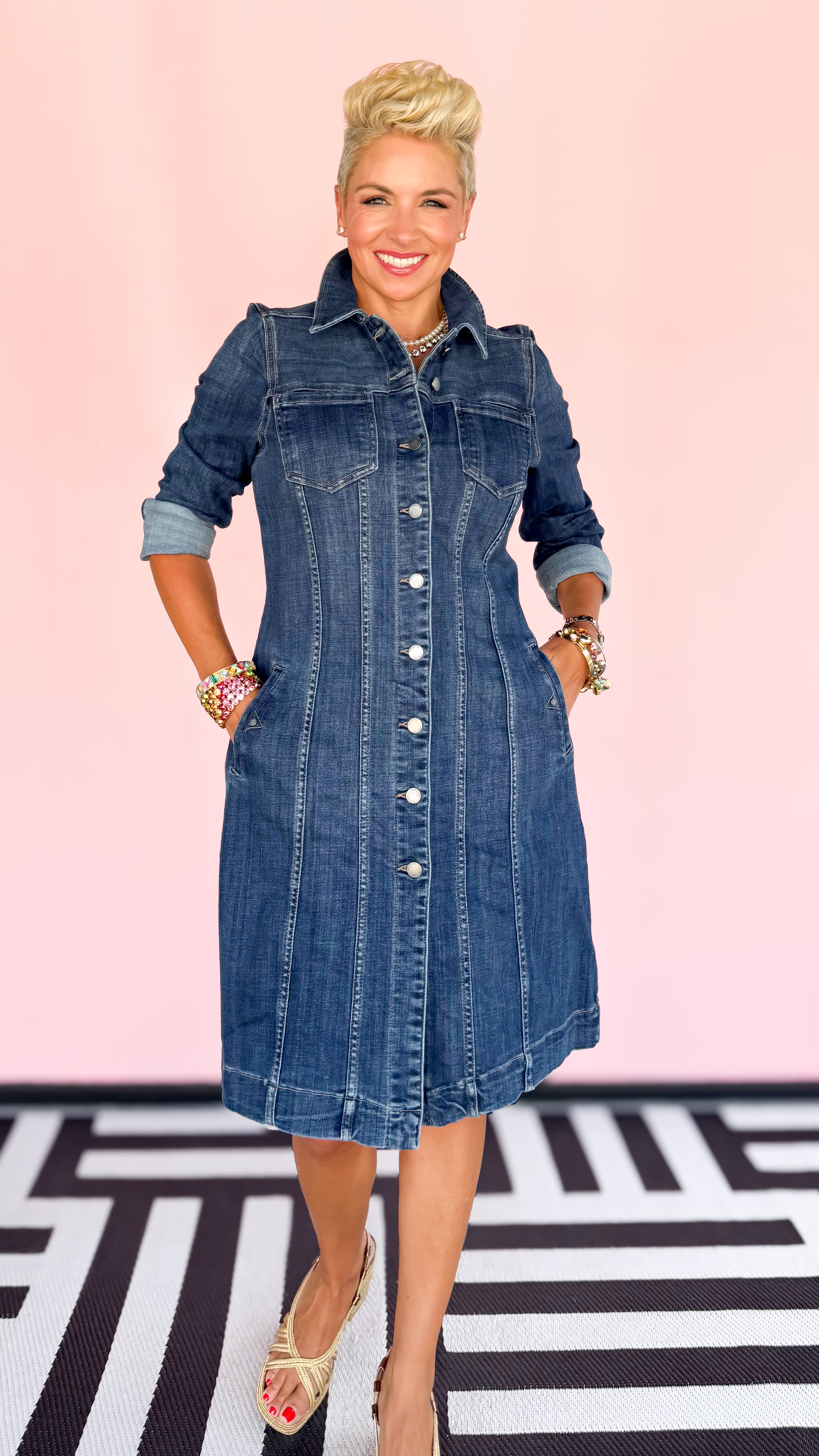 Ruthie Long Trucker Jacket/Dress/Blue