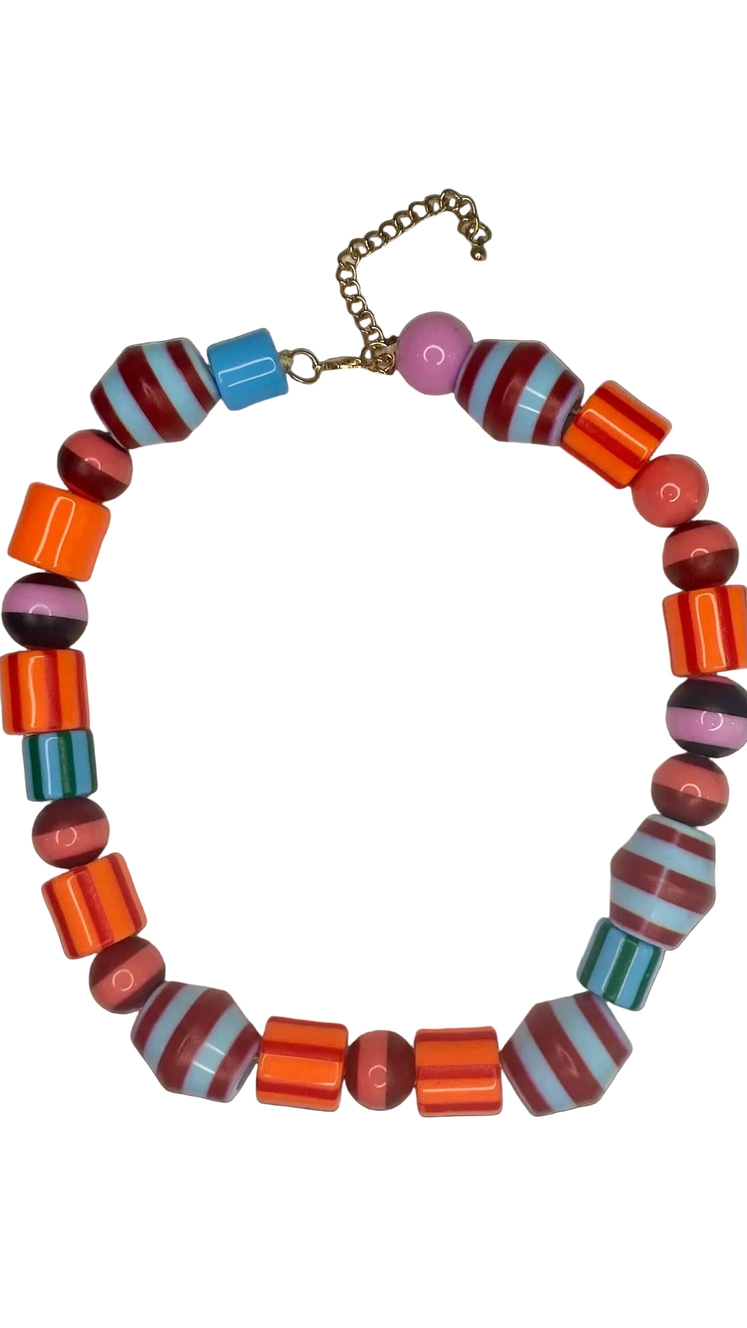 Striped Colorful Beaded Necklace