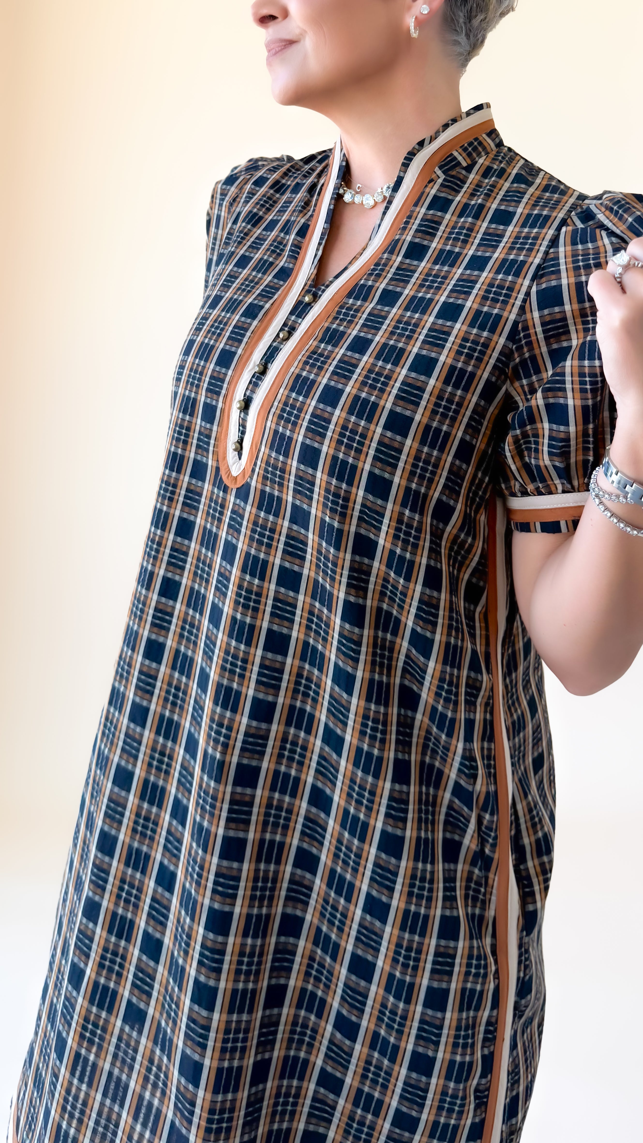 Alexis Mini Dress Plaid/Black