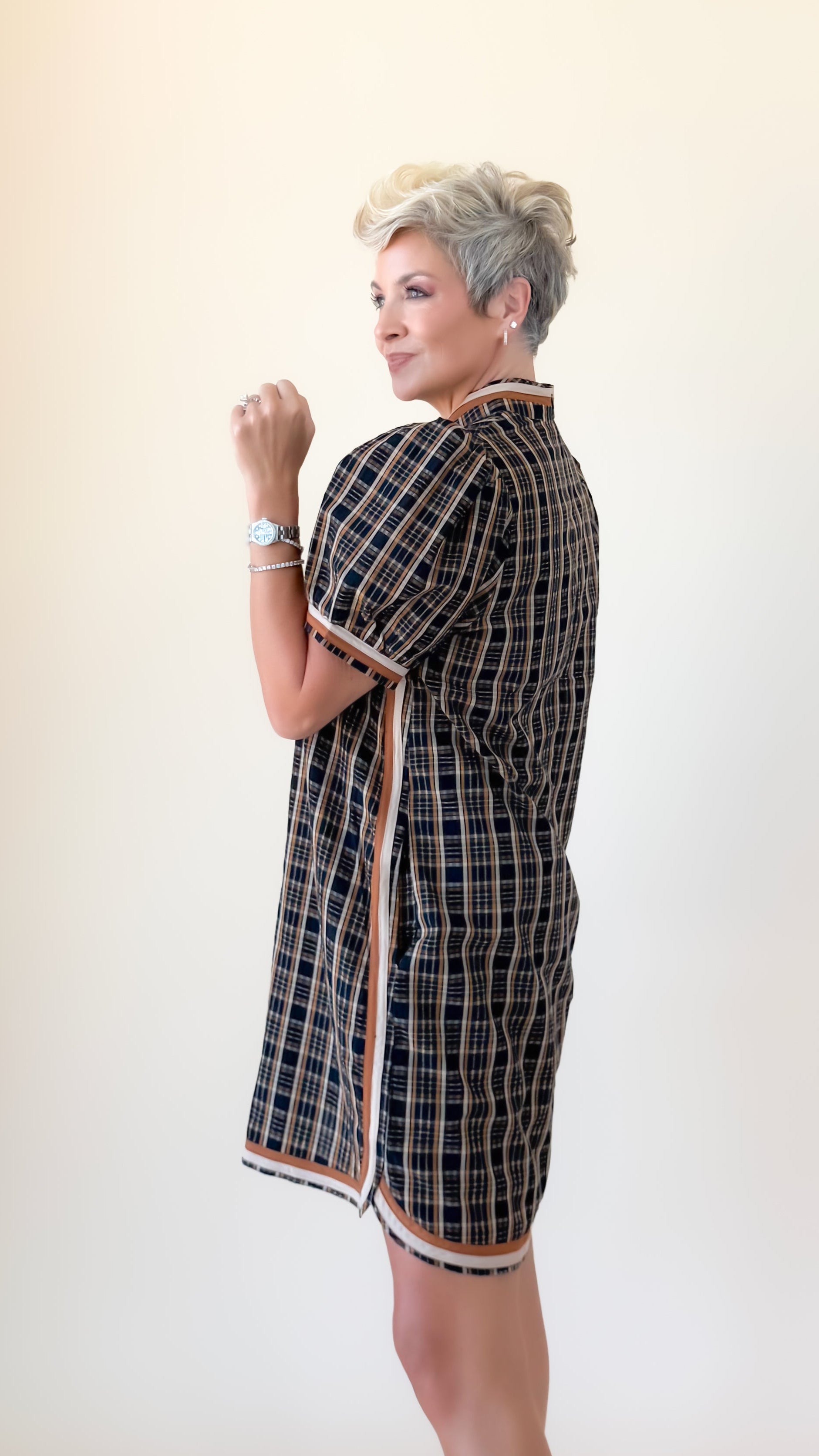 Alexis Mini Dress Plaid/Black
