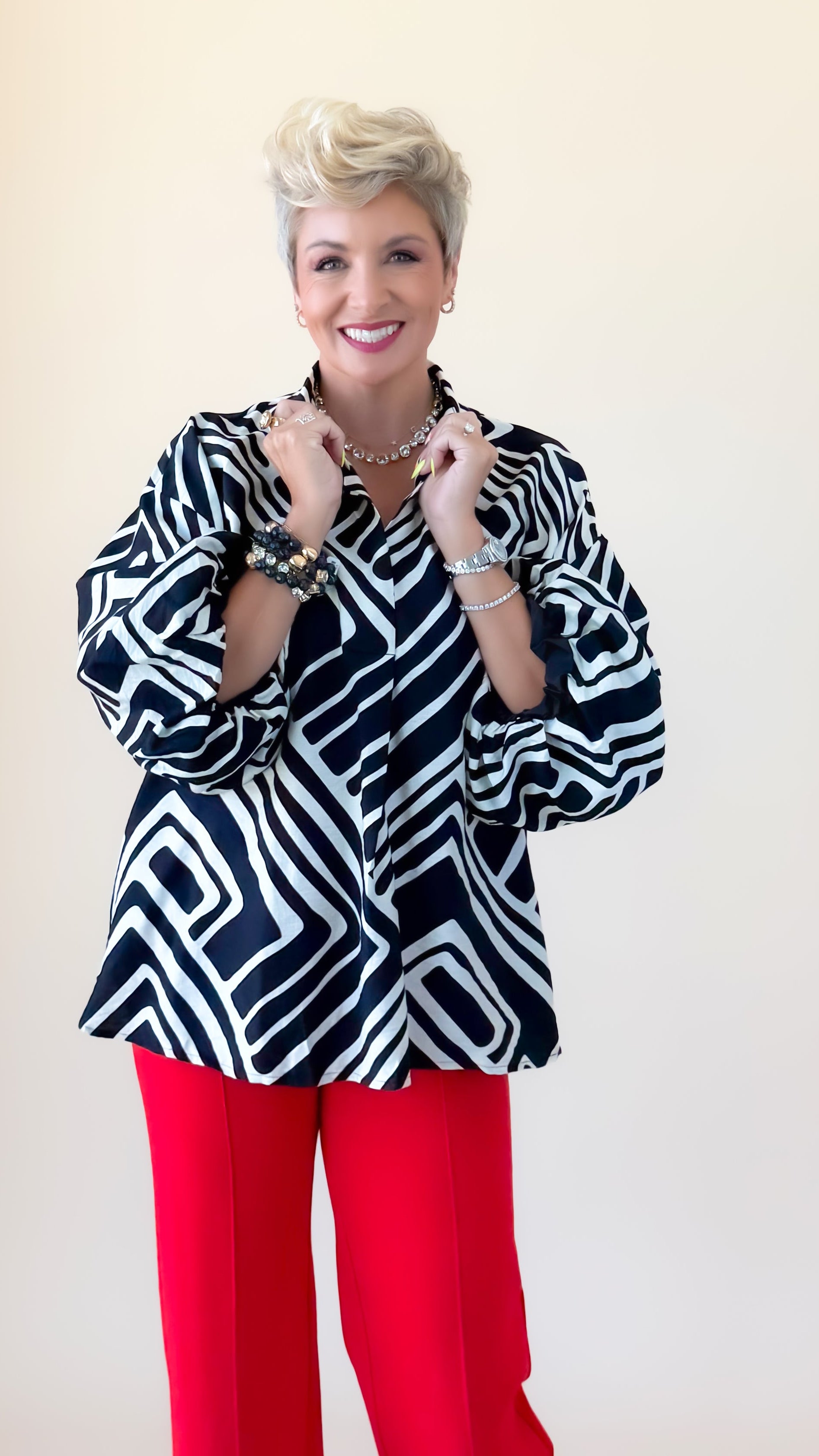 Anna Abstract Top/Black
