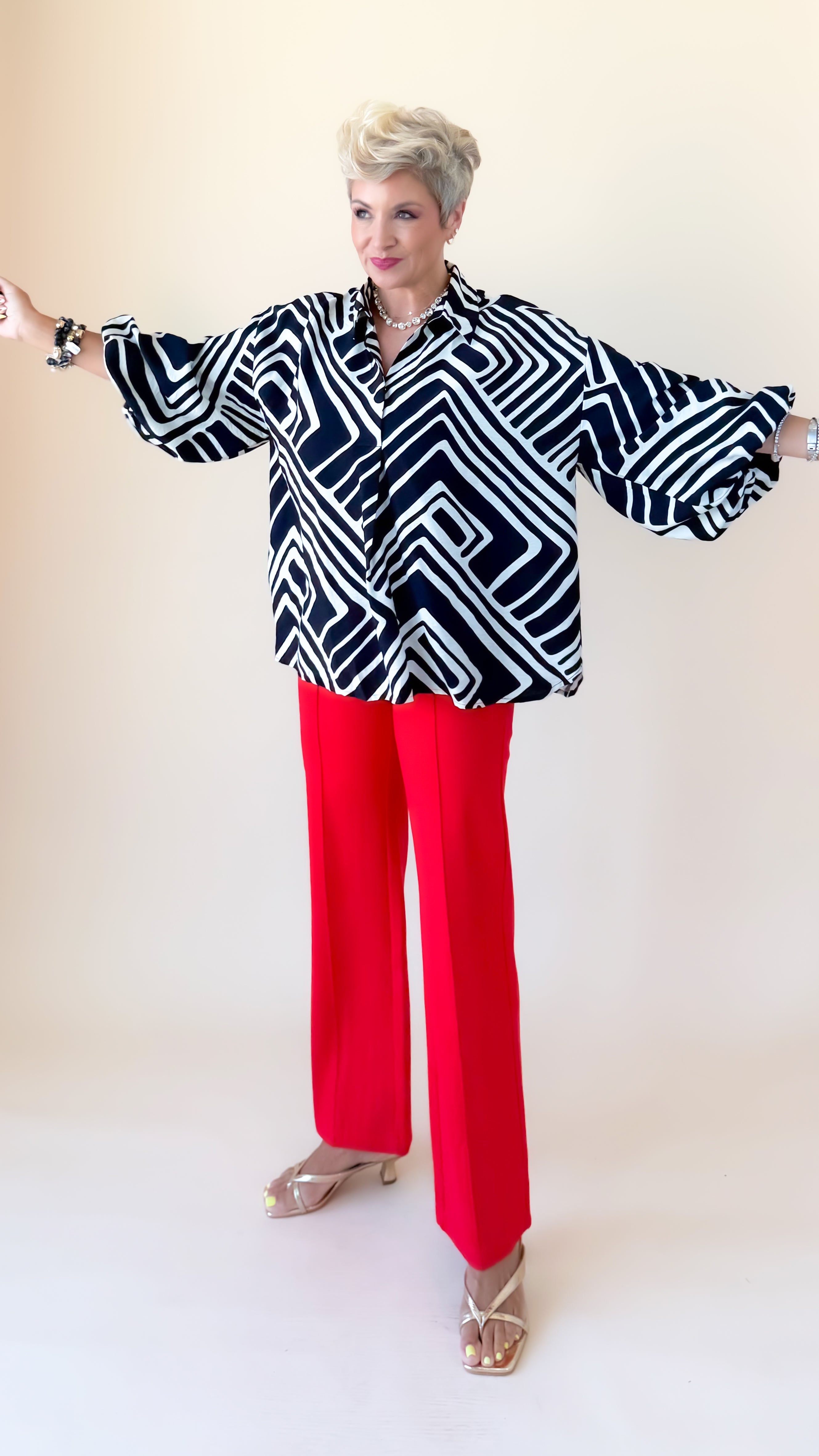Anna Abstract Top/Black