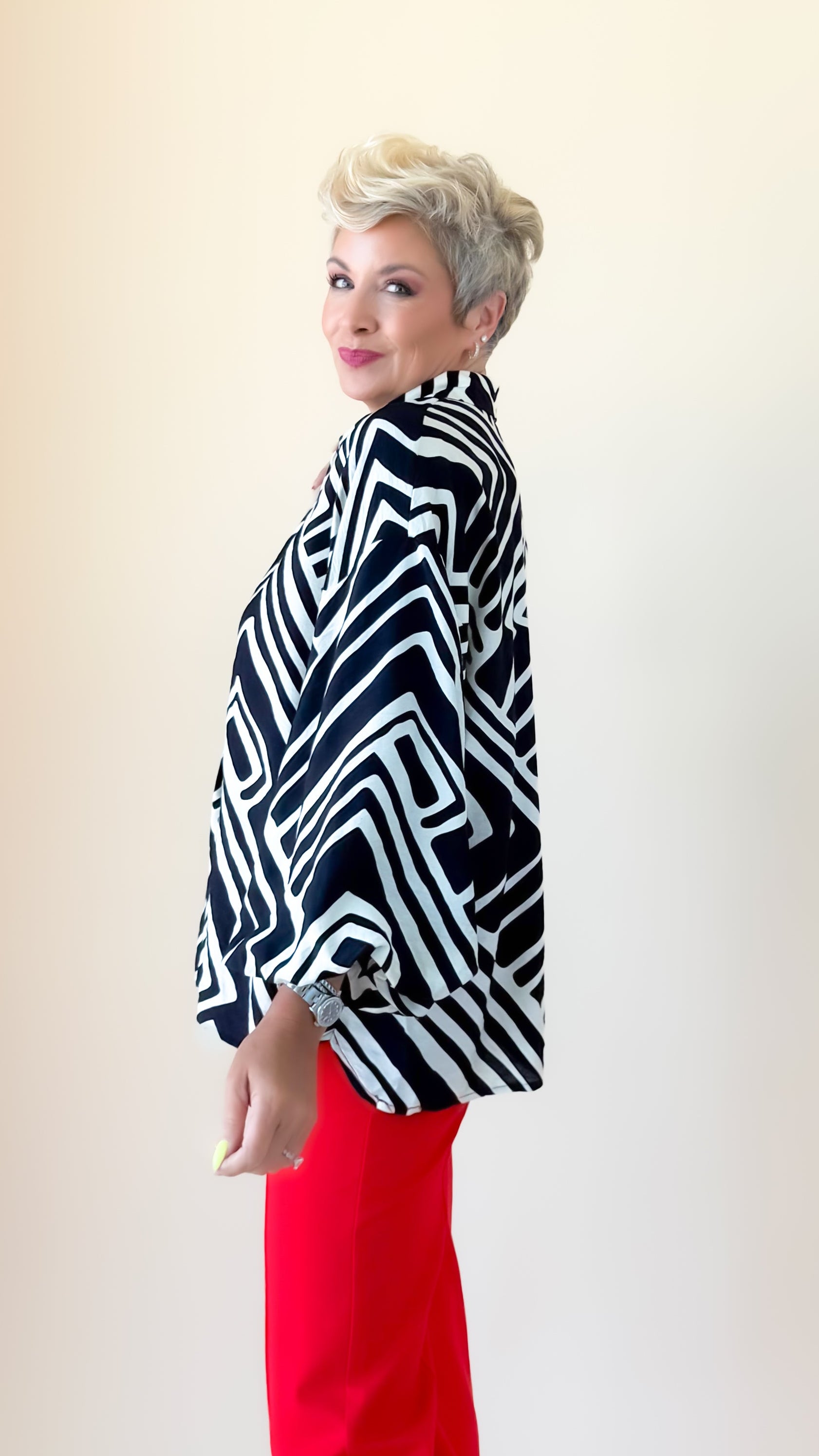 Anna Abstract Top/Black