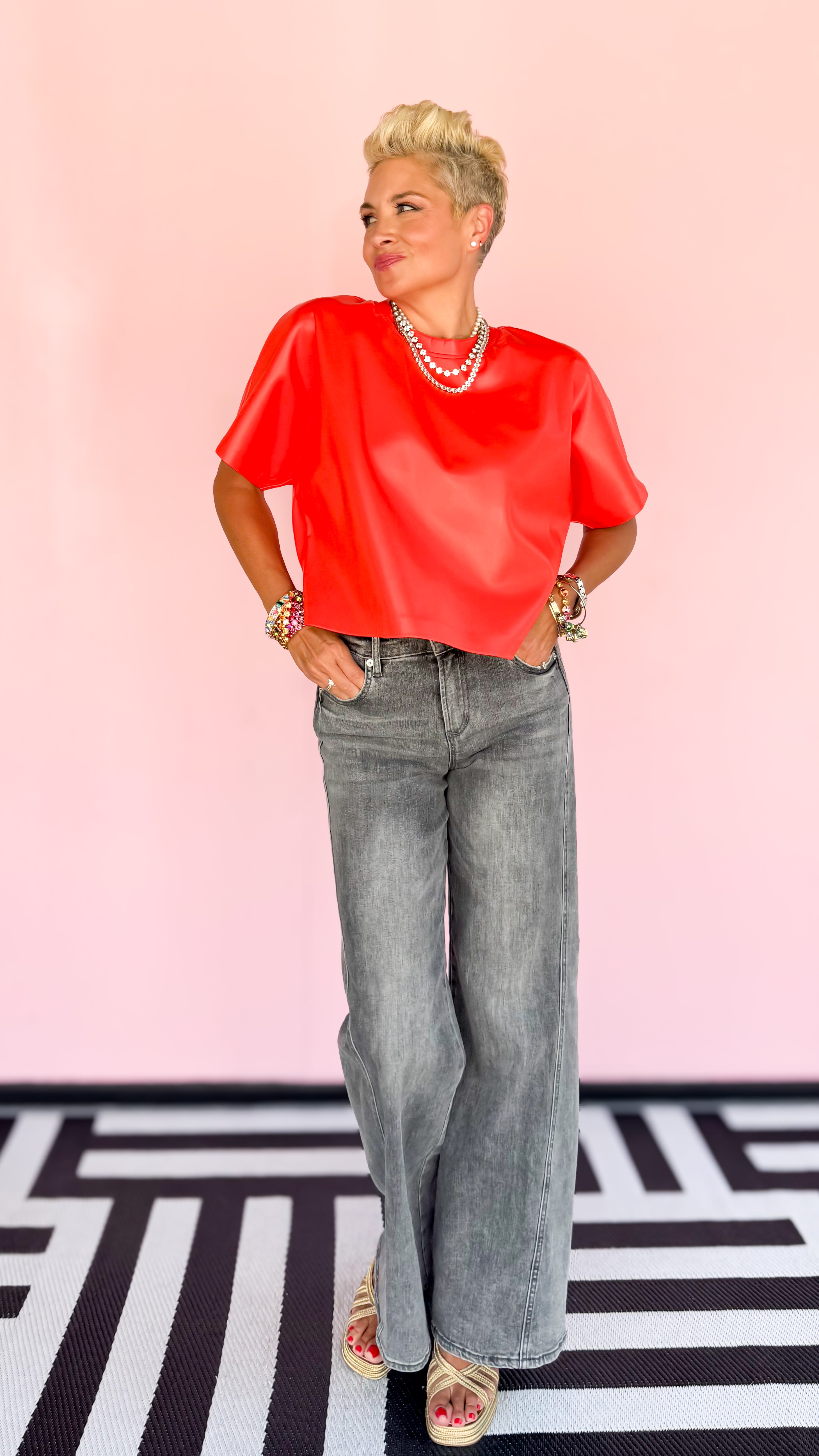 Micah Wide Leg Jean/Gray