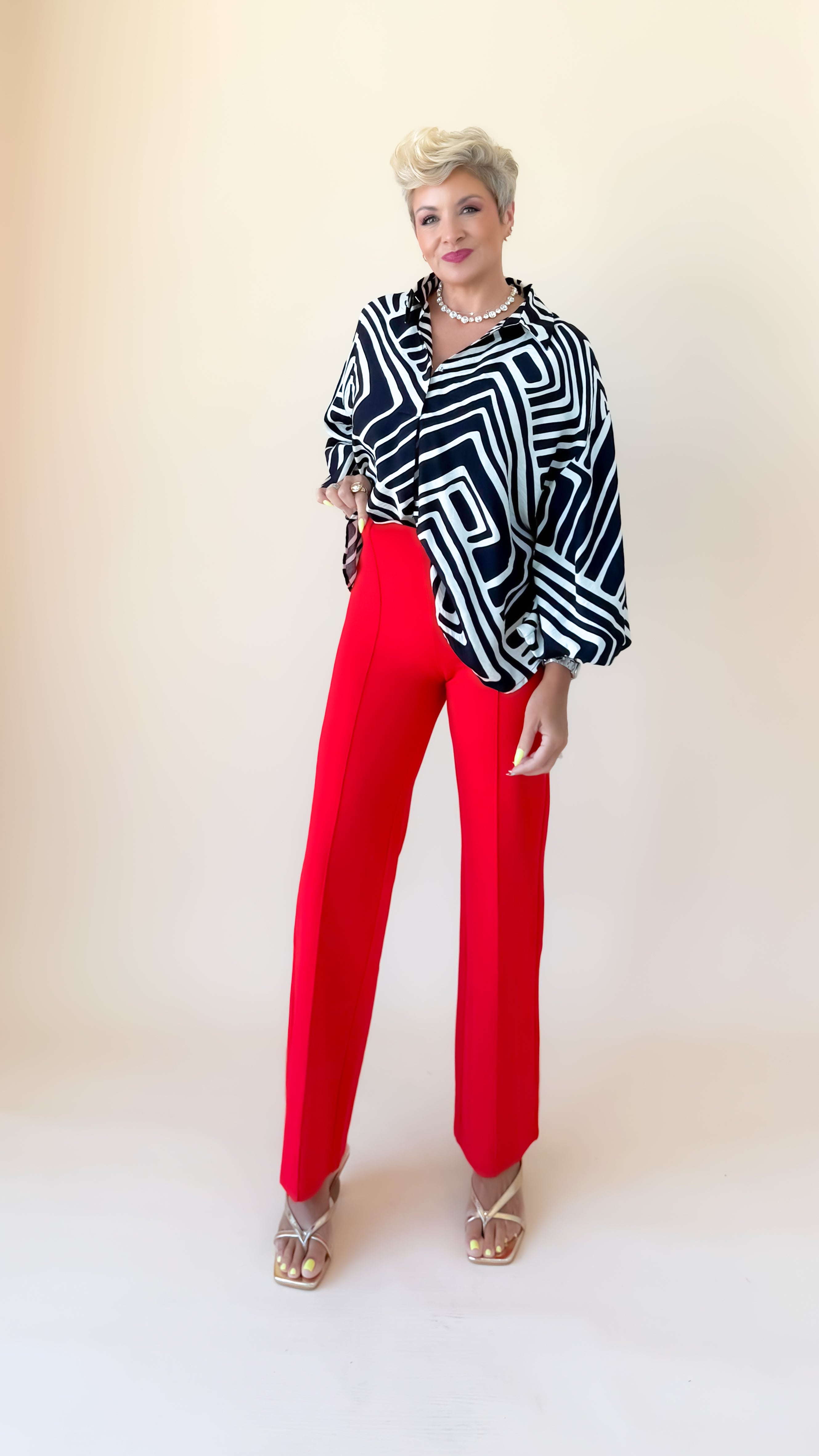 Sally Stretch Pants/Red