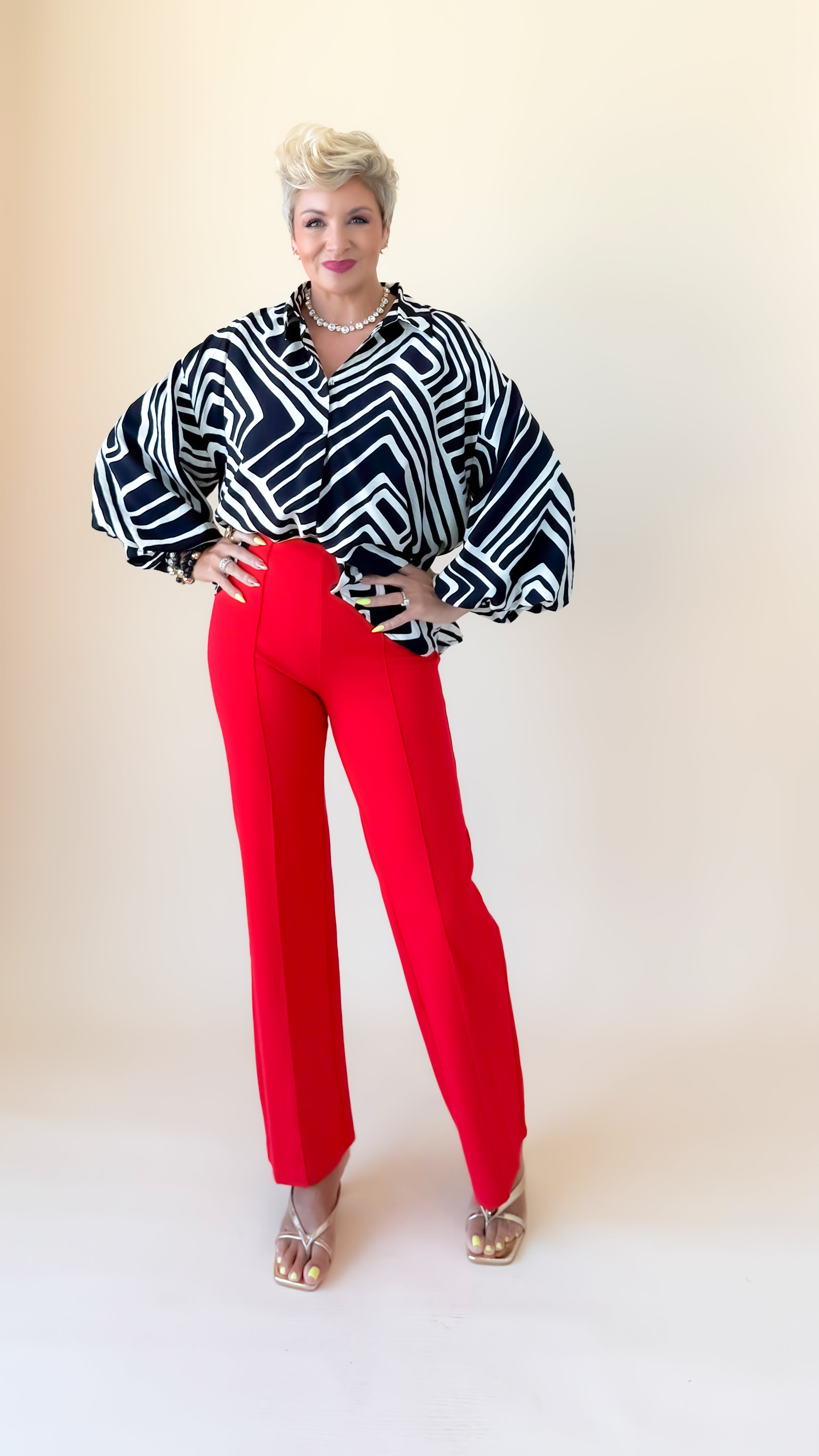 Sally Stretch Pants/Red