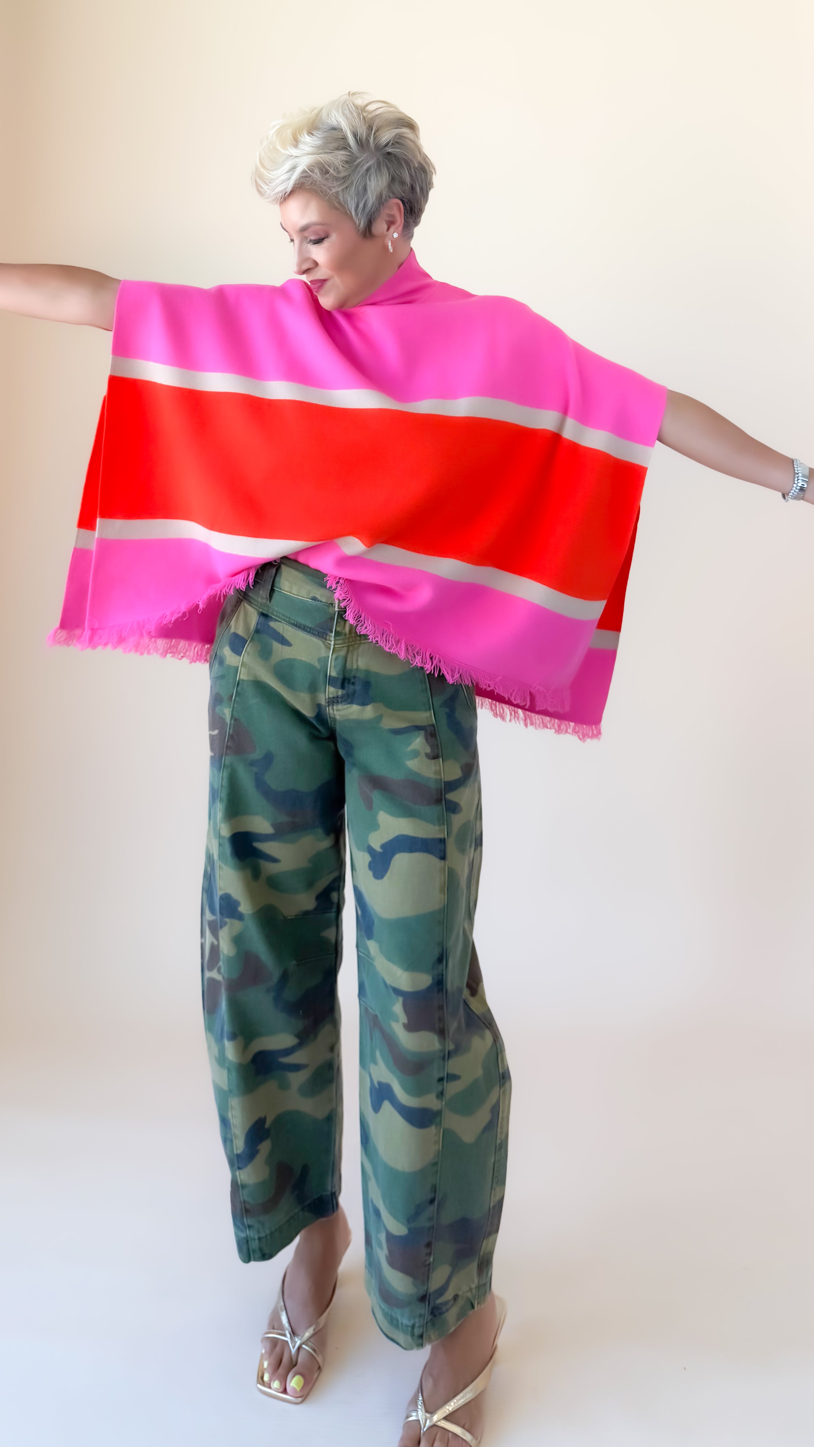 Patrice Pink Poncho