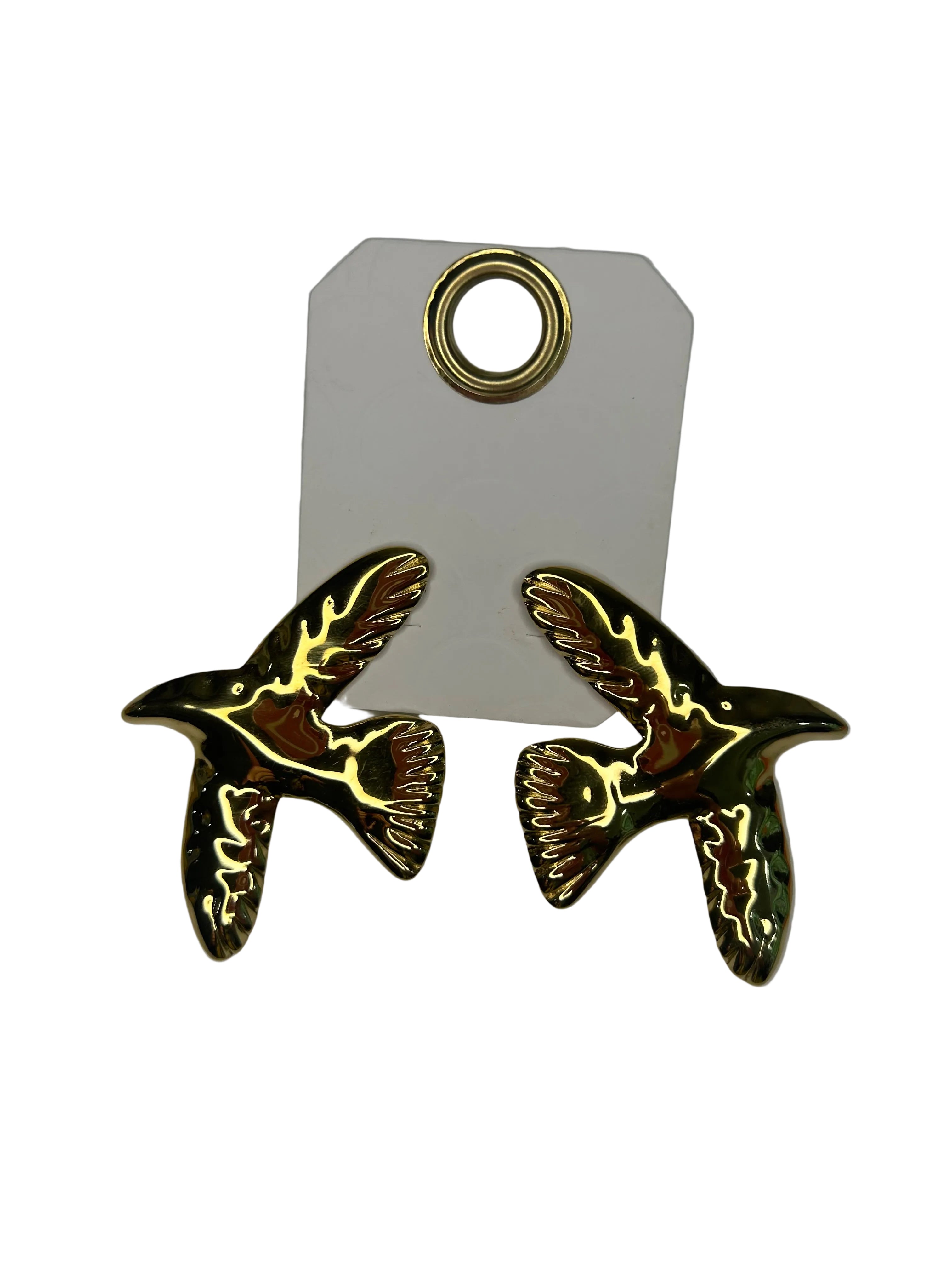 Large Gold Bird Earrings