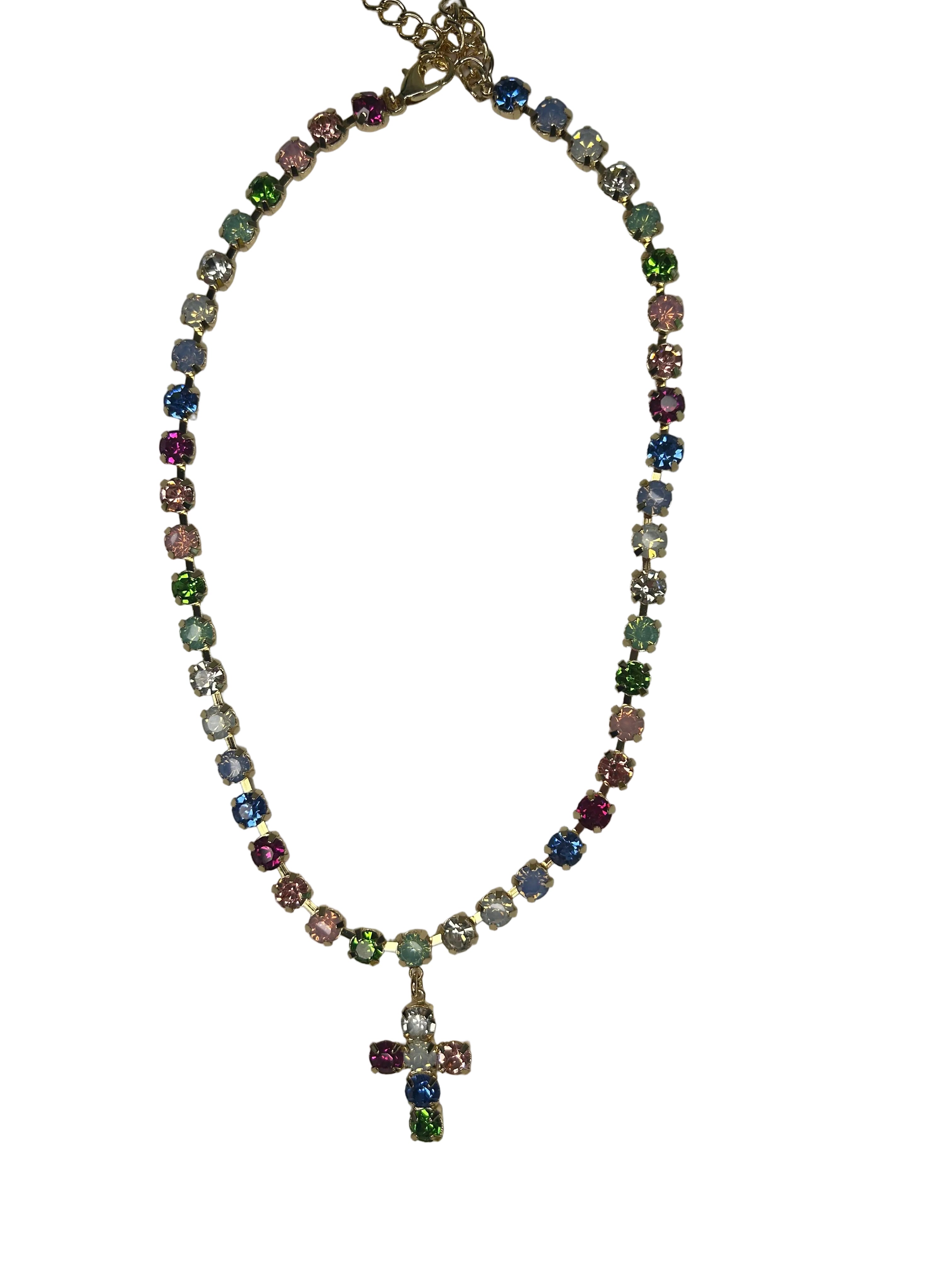 Rhinestone Cross Necklace