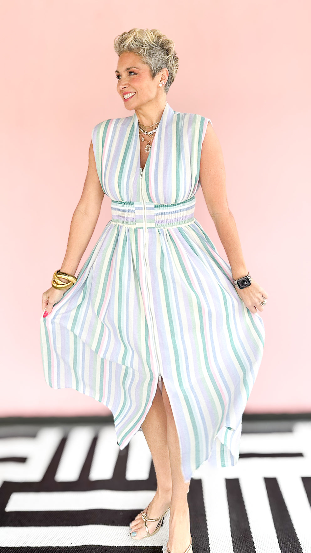 Reese Stripe Midi Dress