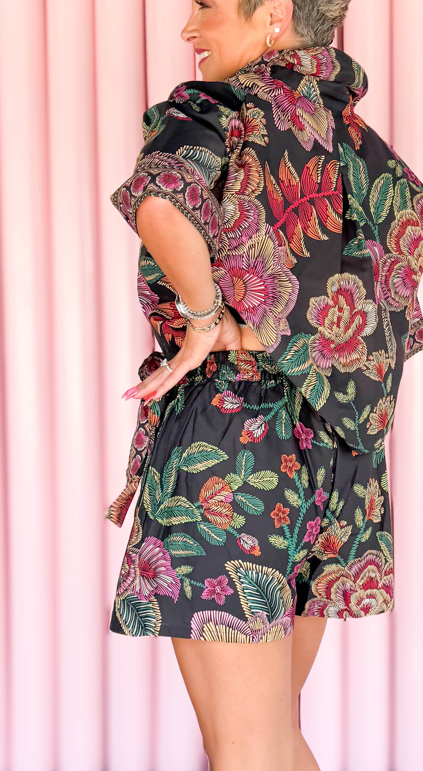 Leilani Floral Skort/Black