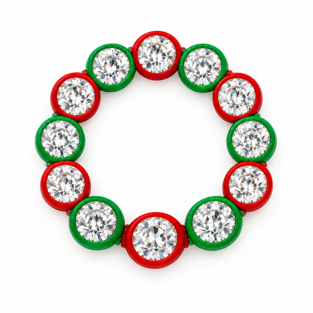 Statement Rhinestone Christmas Bracelet