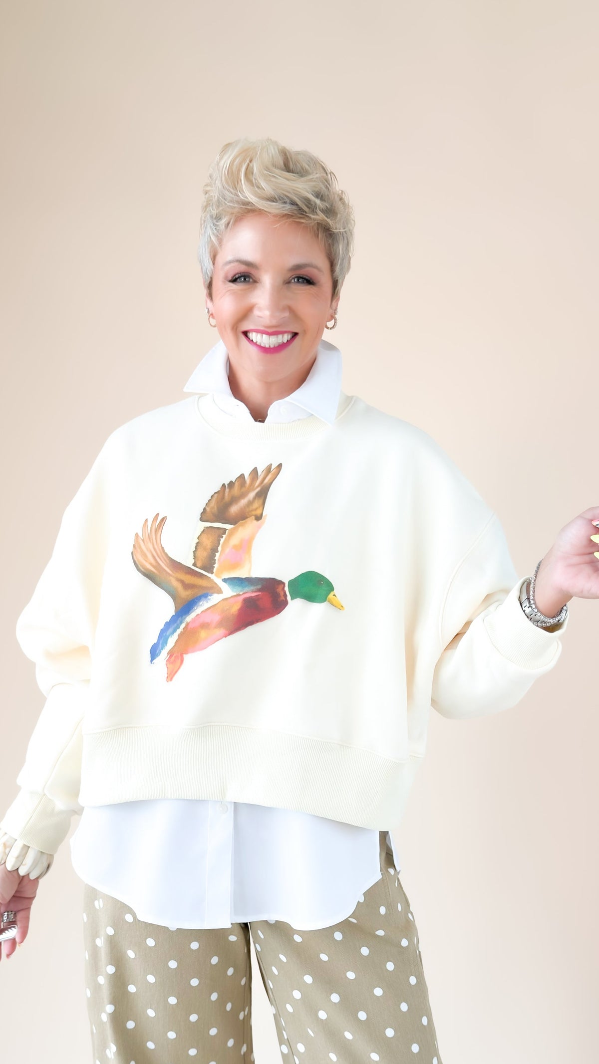 Flying Mallard Crop Sweatshirt