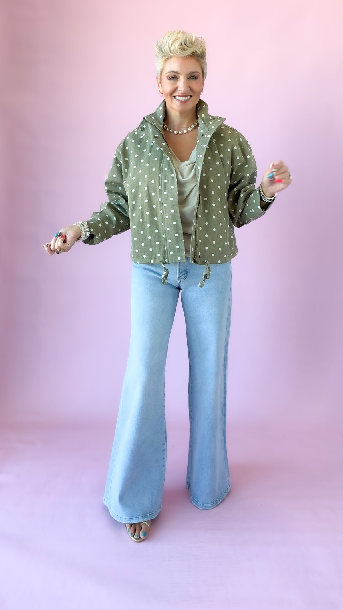 Polka Dot Jacket/Olive