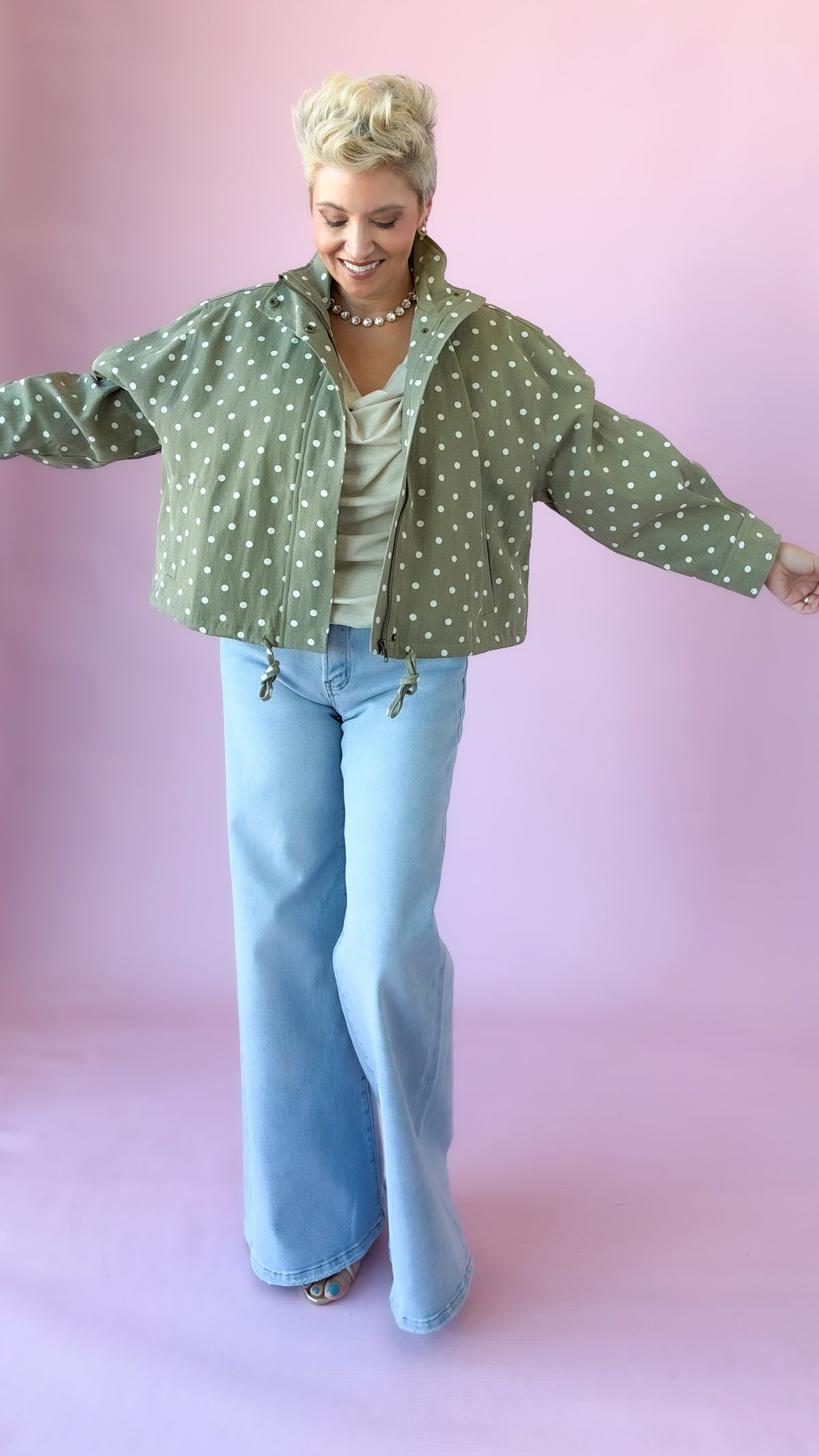 Polka Dot Jacket/Olive