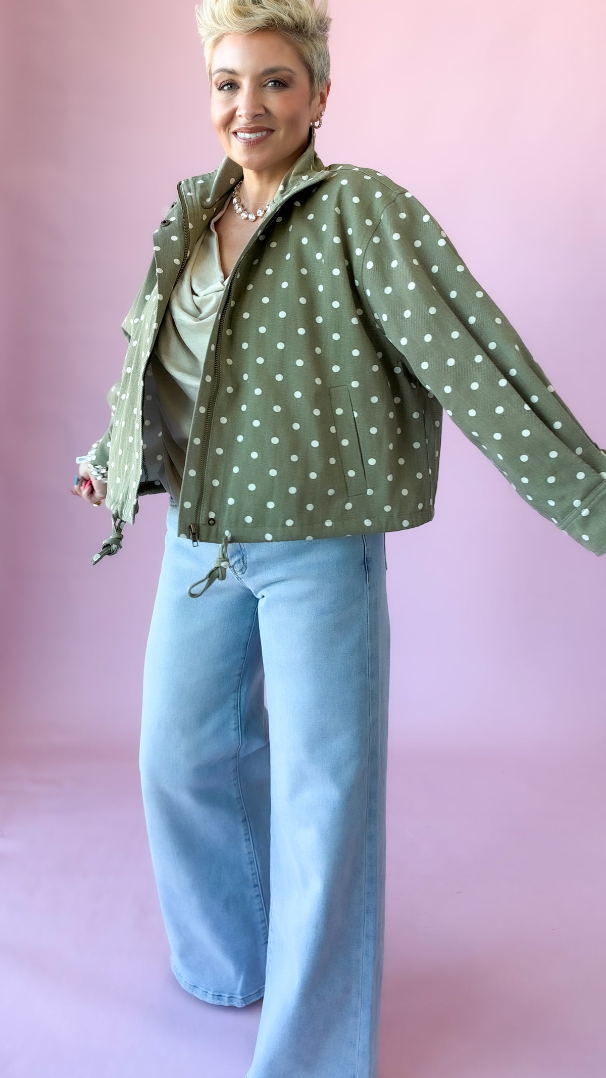 Polka Dot Jacket/Olive