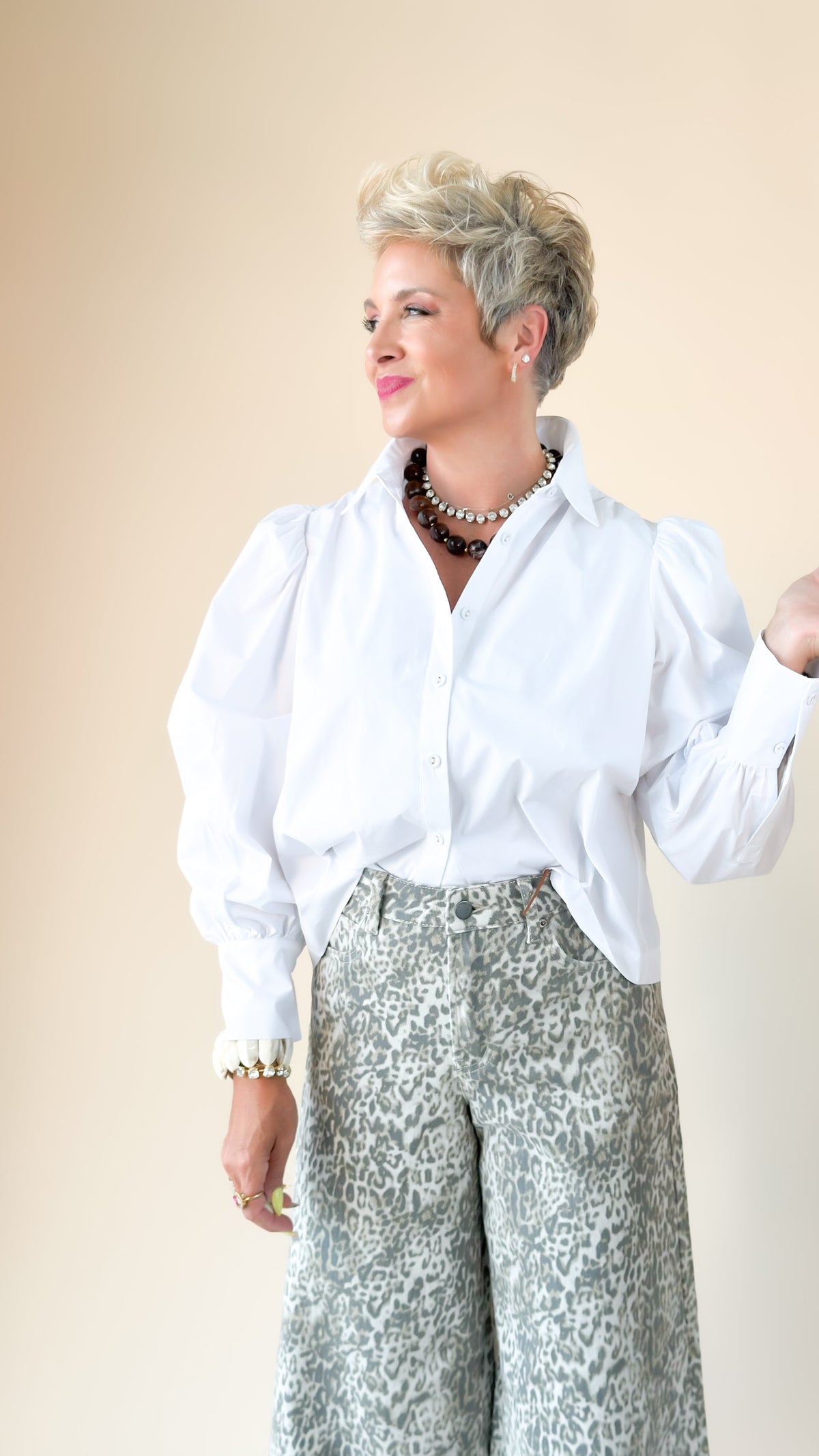 Puff Sleeve Shirt - White