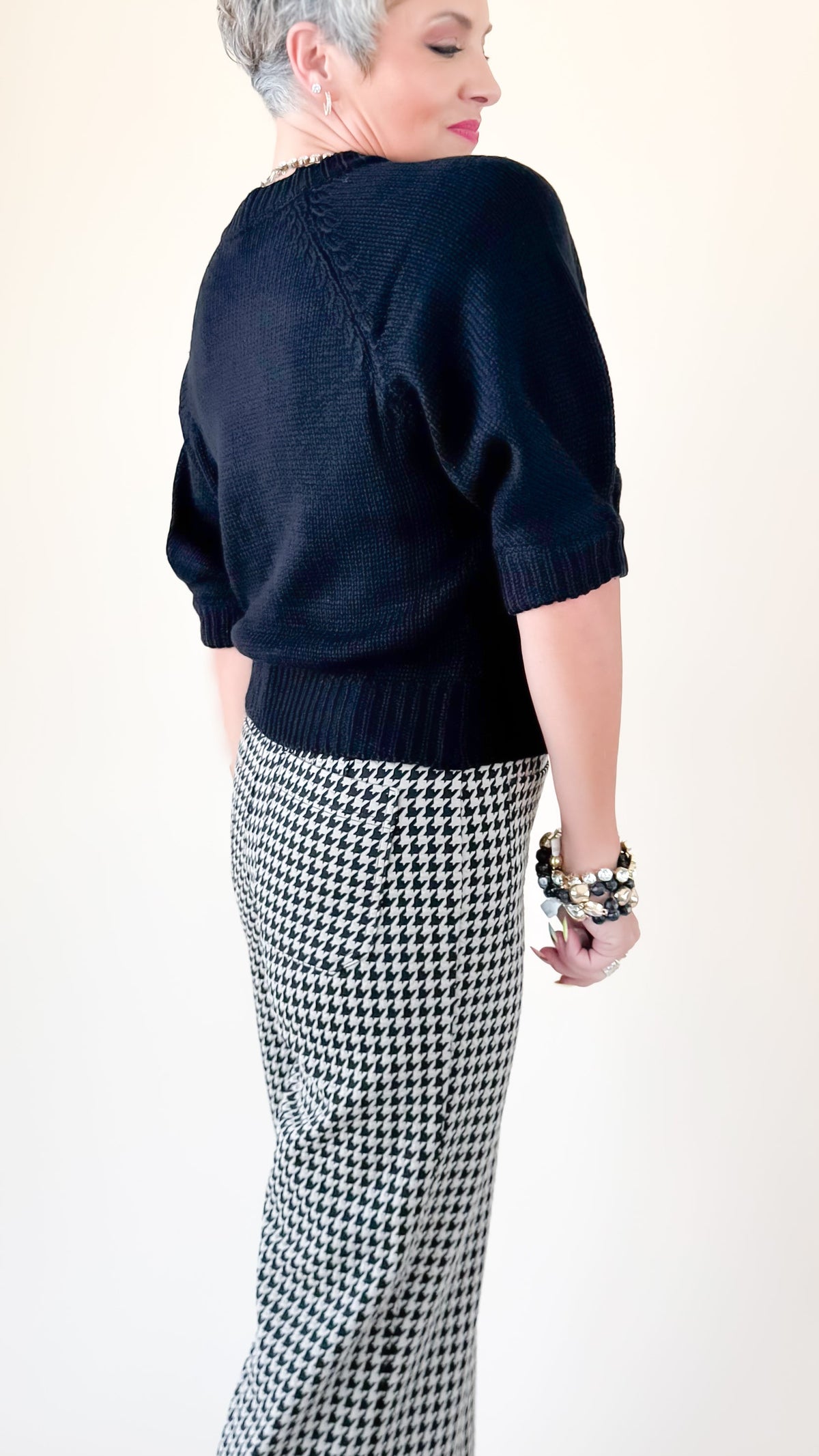 Puff Sleeve Cardigan/Black