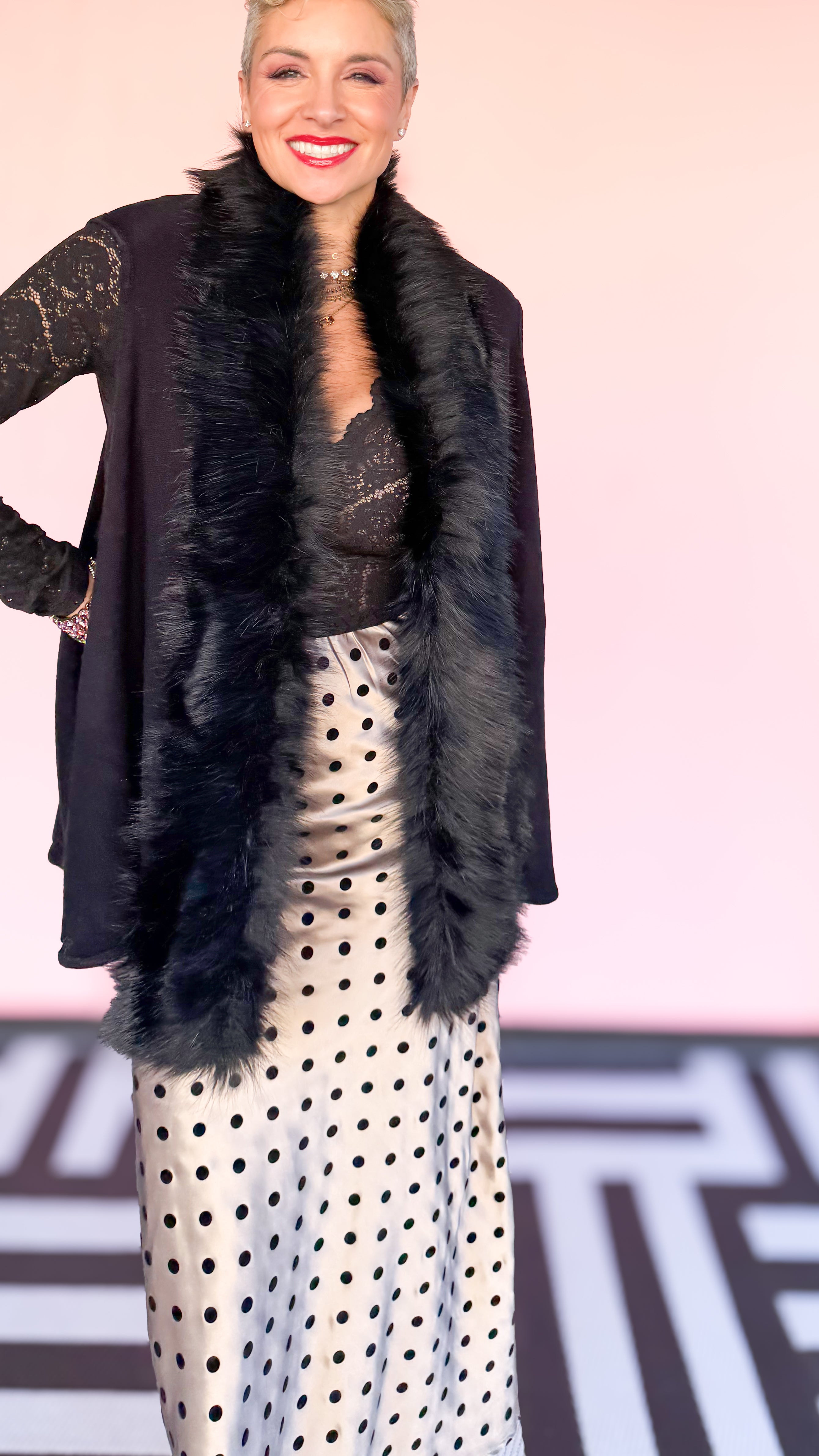 Black Vegan Fur Trimmed Vest