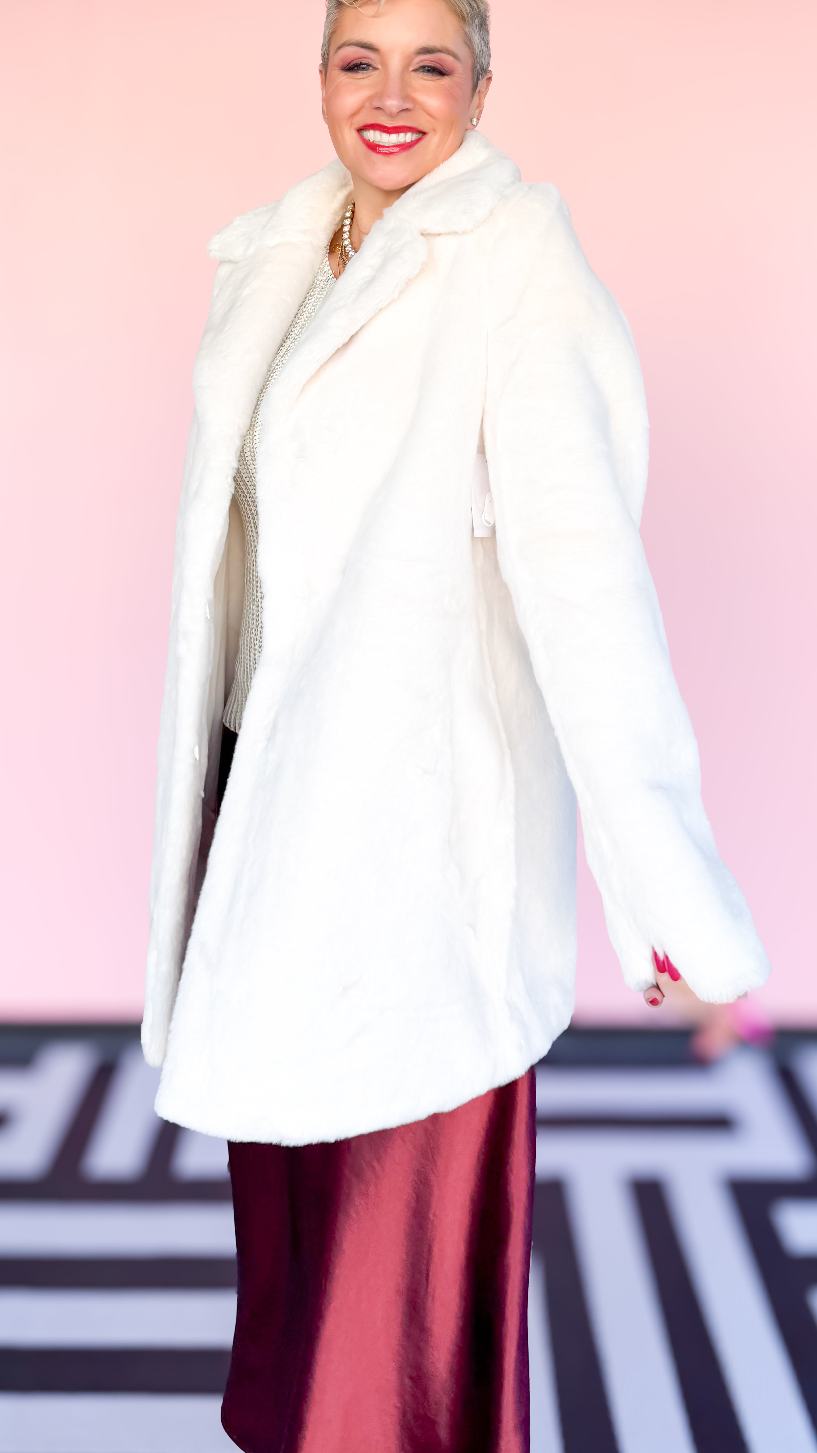 Hottie Faux Fur Coat/Ivory