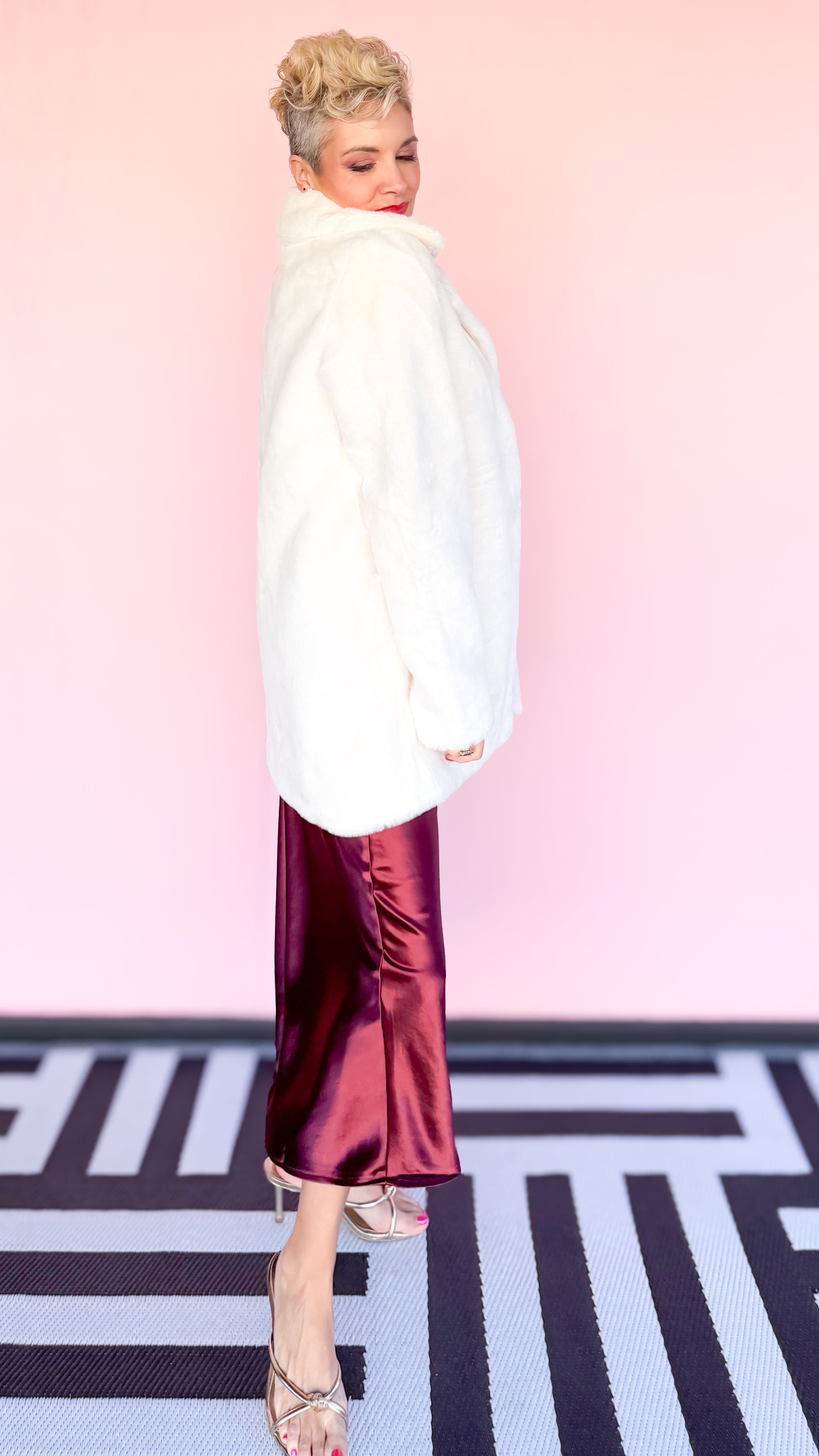 Hottie Faux Fur Coat/Ivory