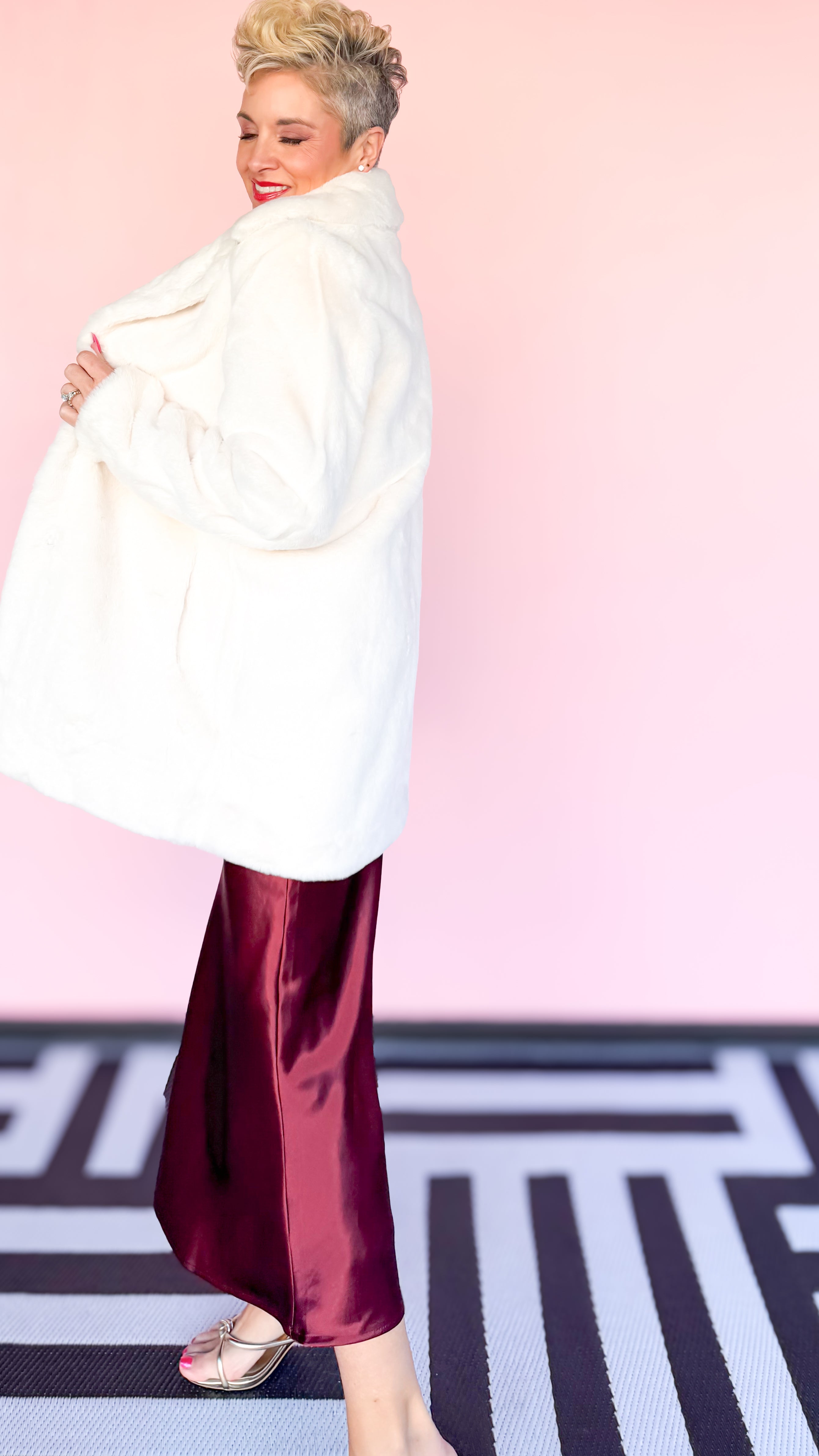 Hottie Faux Fur Coat/Ivory