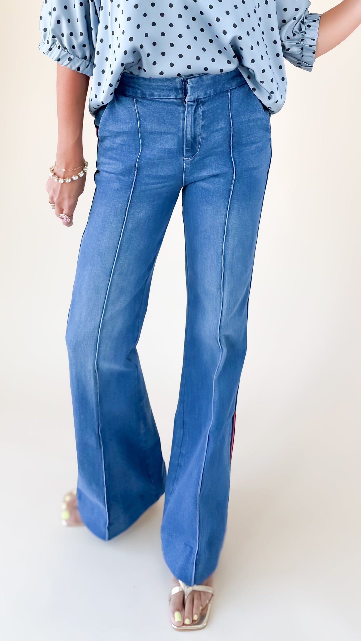 Florence Jeans Side Stripe - Medieval