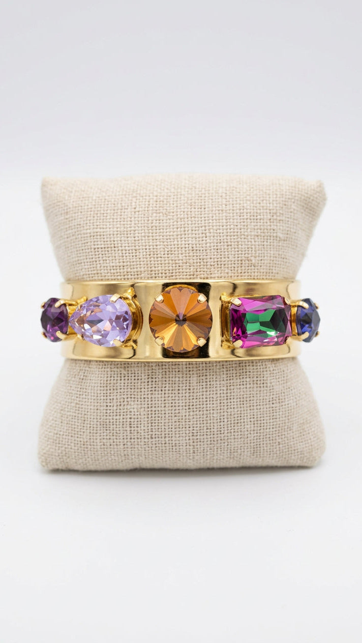 Multi Stone Iridescent Cuff