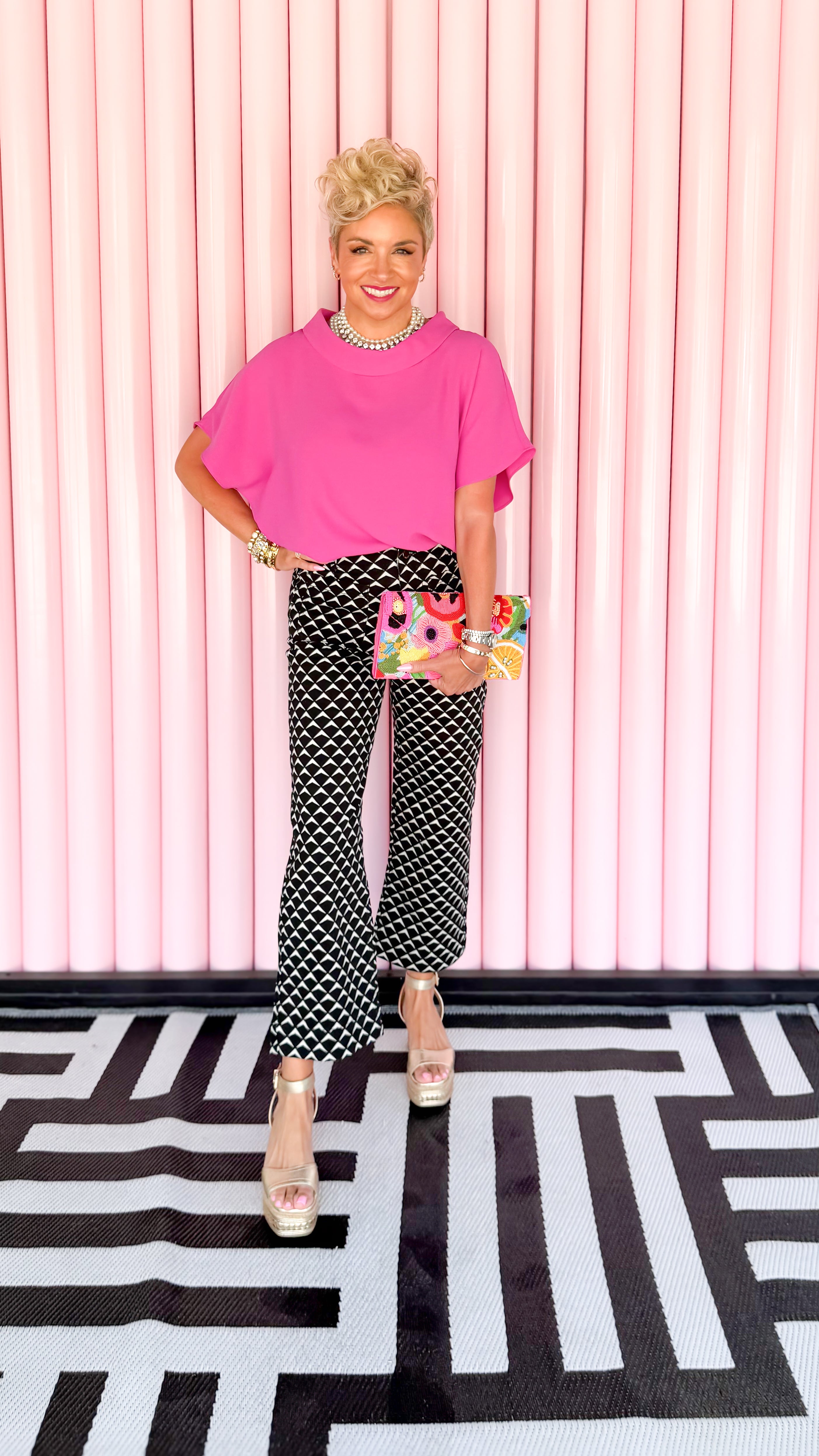 Fishtail Pattern Jeans/Black