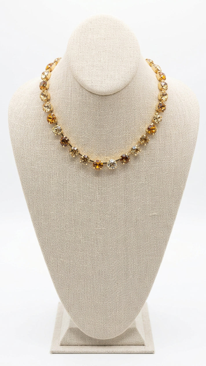 Magnetic Browns Rhinestone Necklace 18"