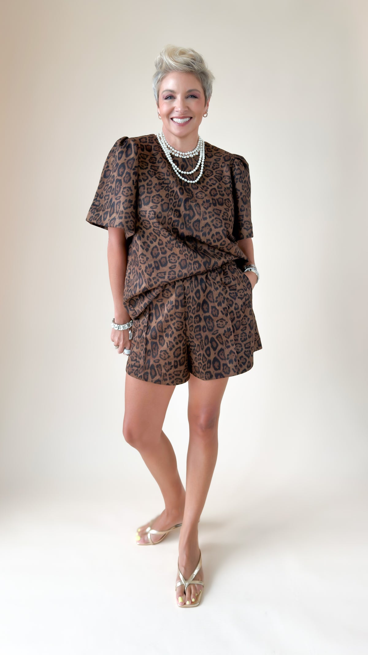 Faux Suede Shorts/Leopard