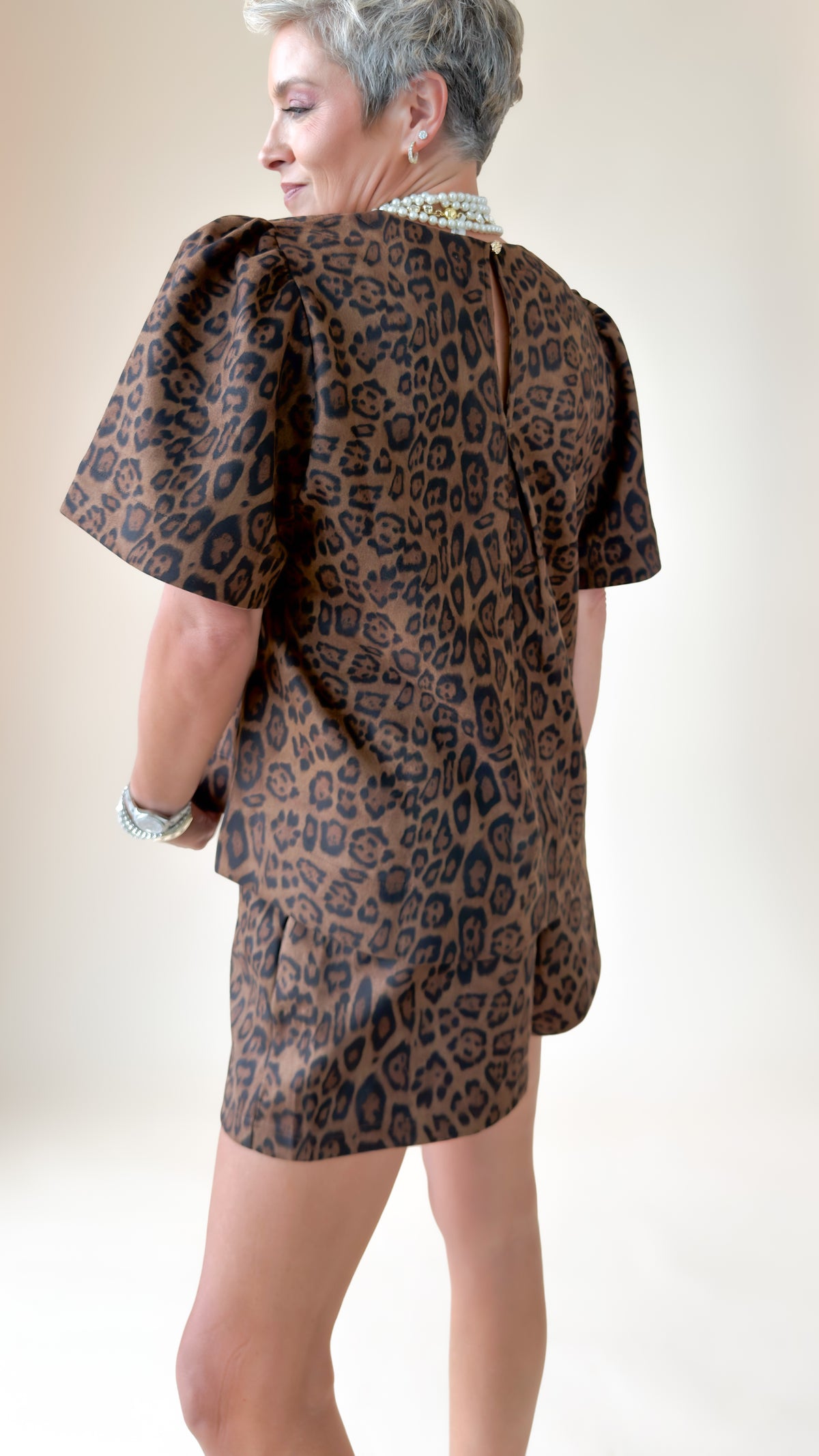 Faux Suede Shorts/Leopard