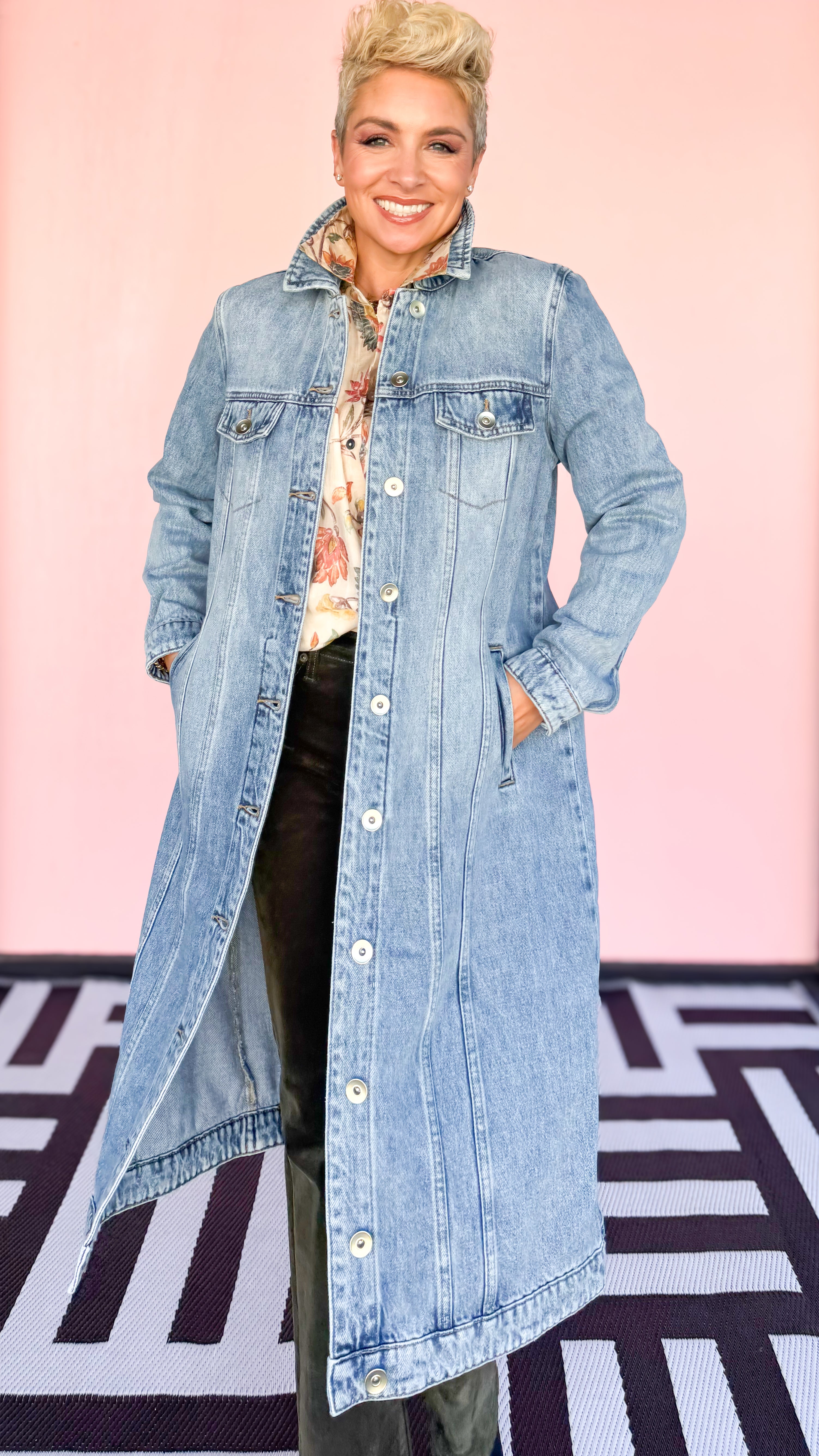 Light Denim Duster Dress Jacket/Blue - The BLVD
