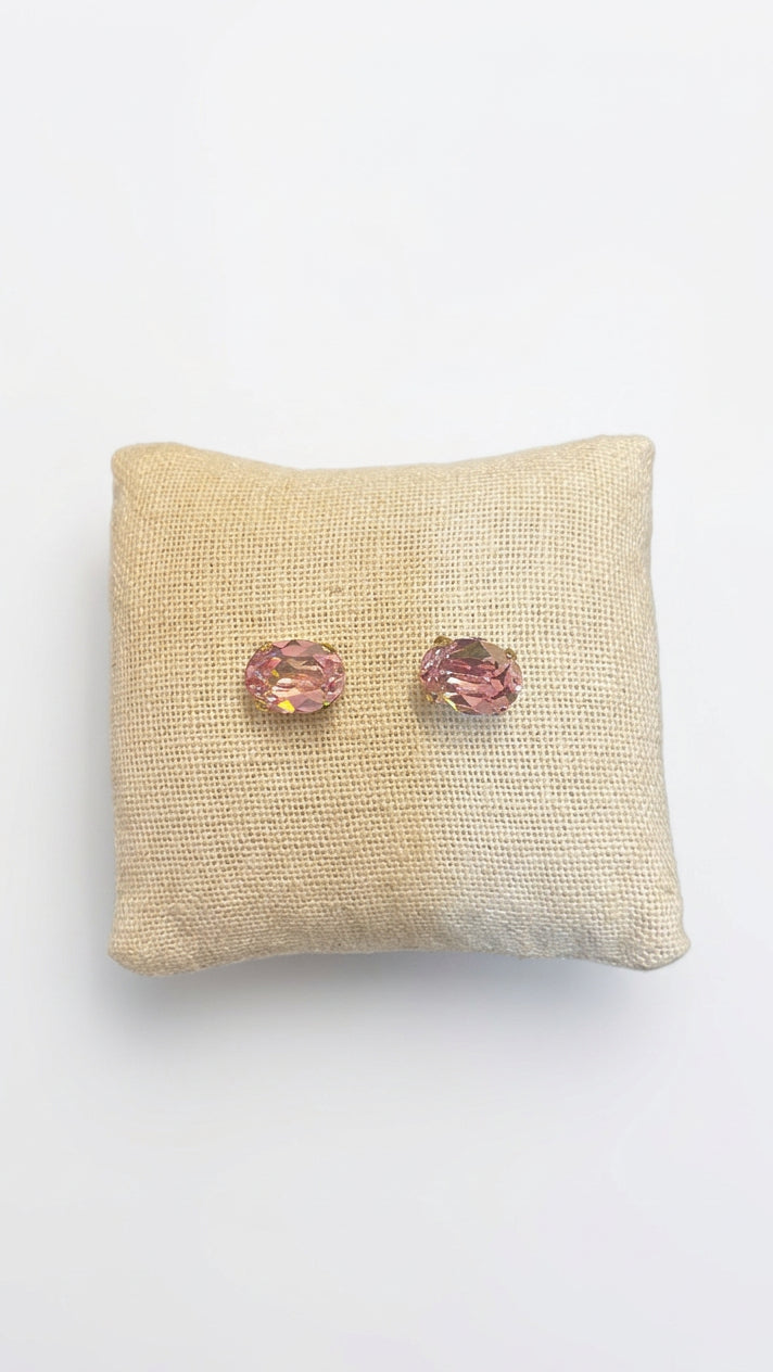 Oval Studs/Pink