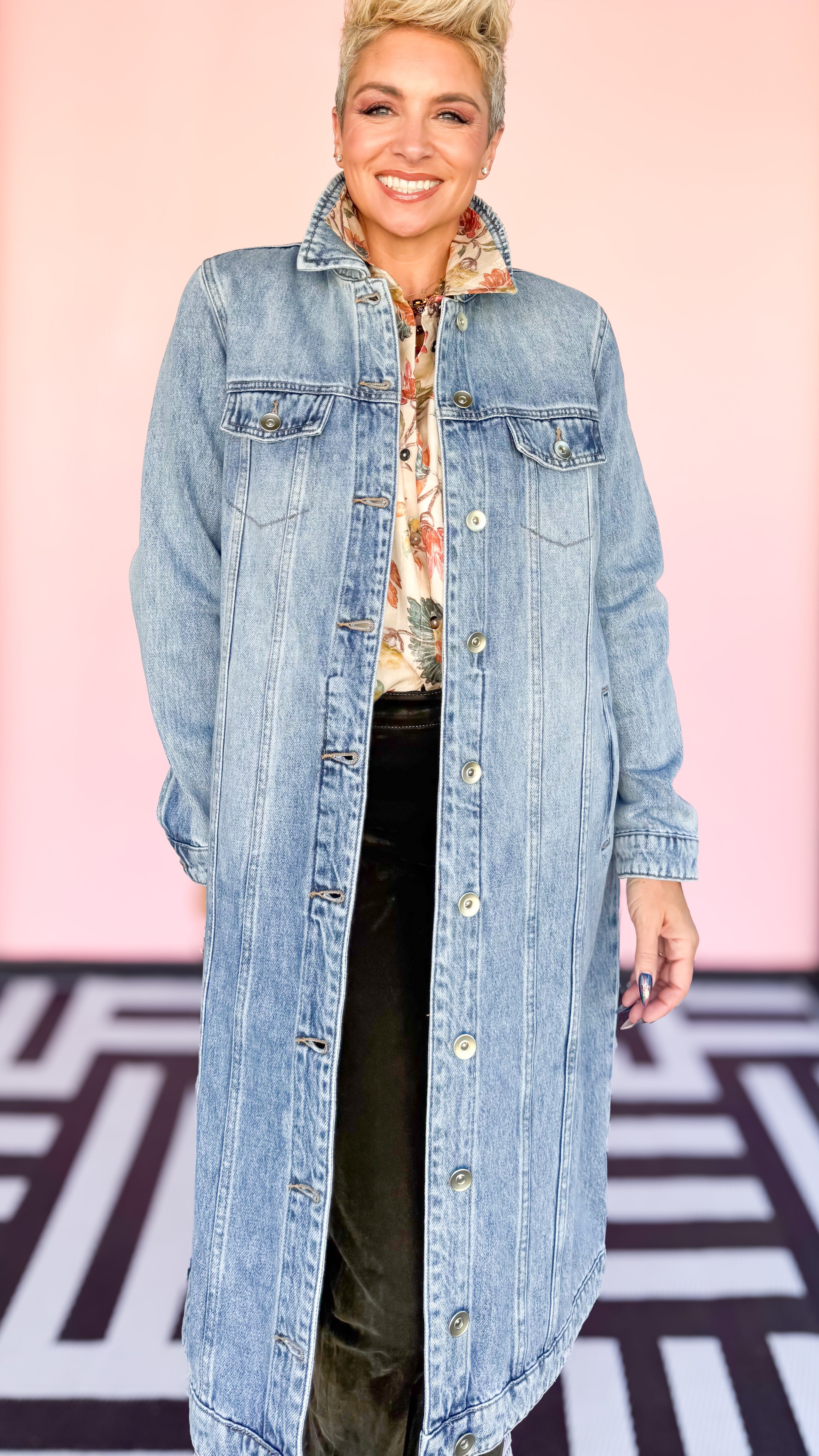 Light Denim Duster Dress Jacket/Blue - The BLVD