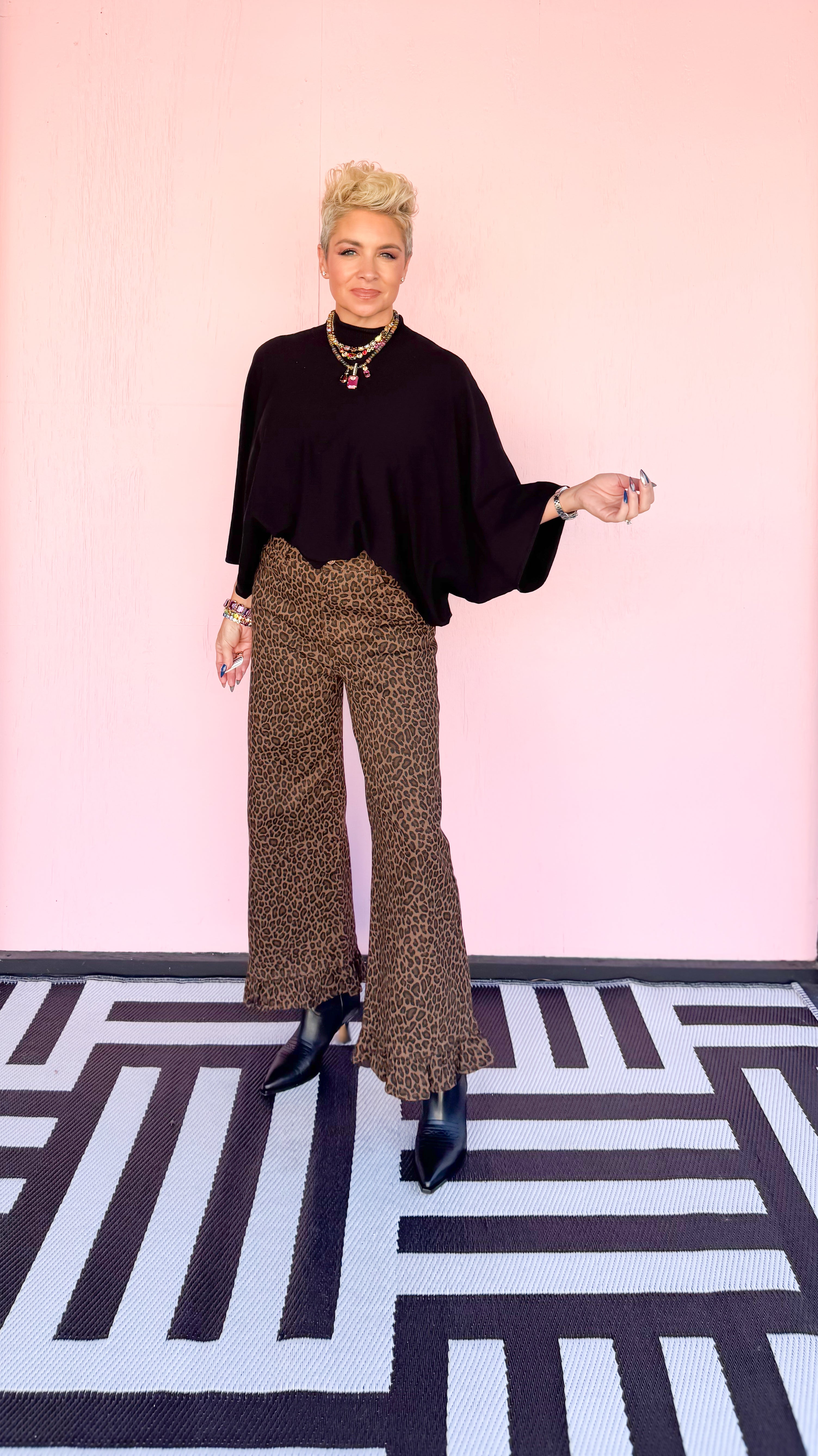 MJ Leopard Jean w/Ruffle Hem - The BLVD