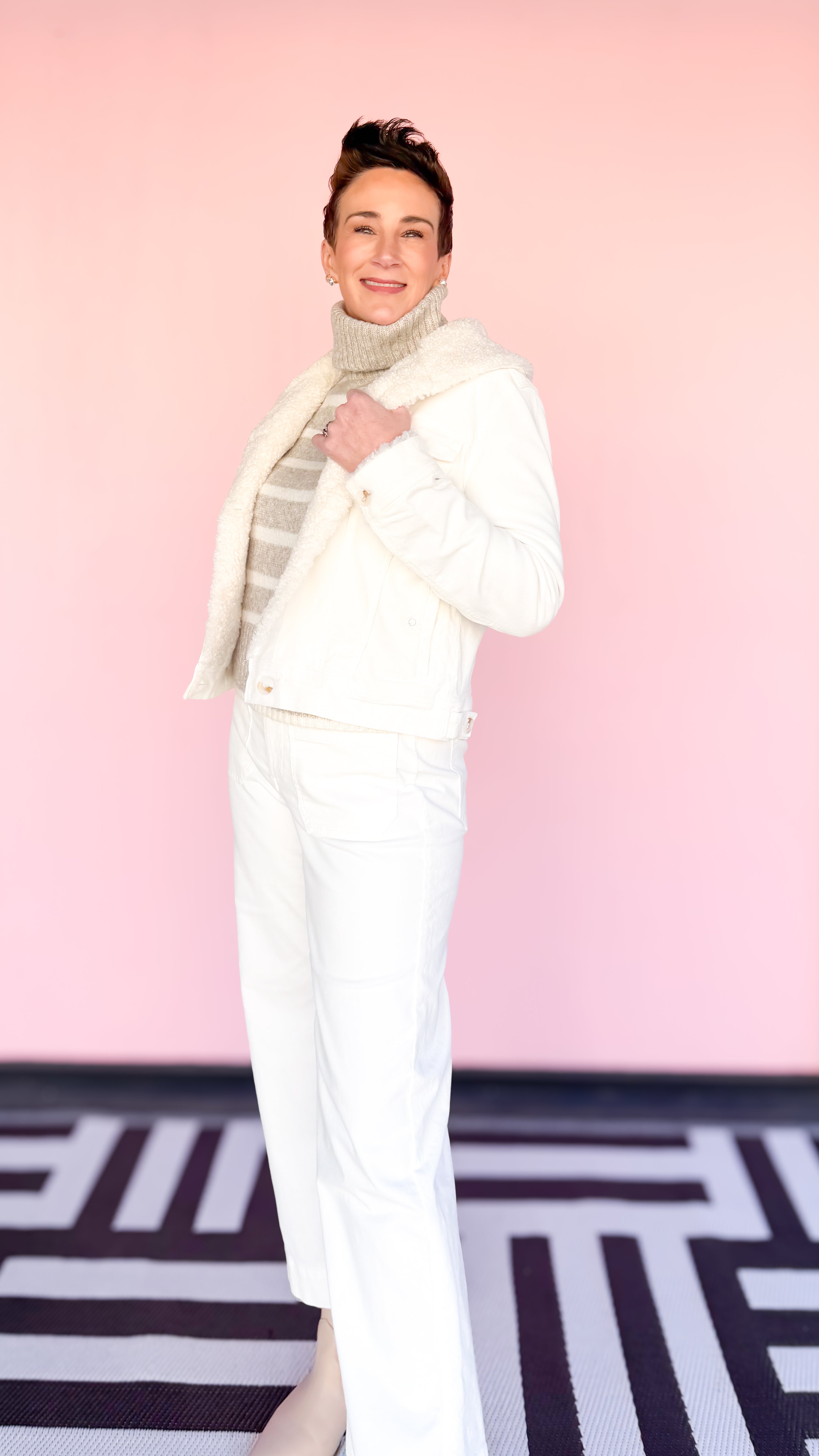 Micro Corduroy Wide Leg Trouser/Ivory