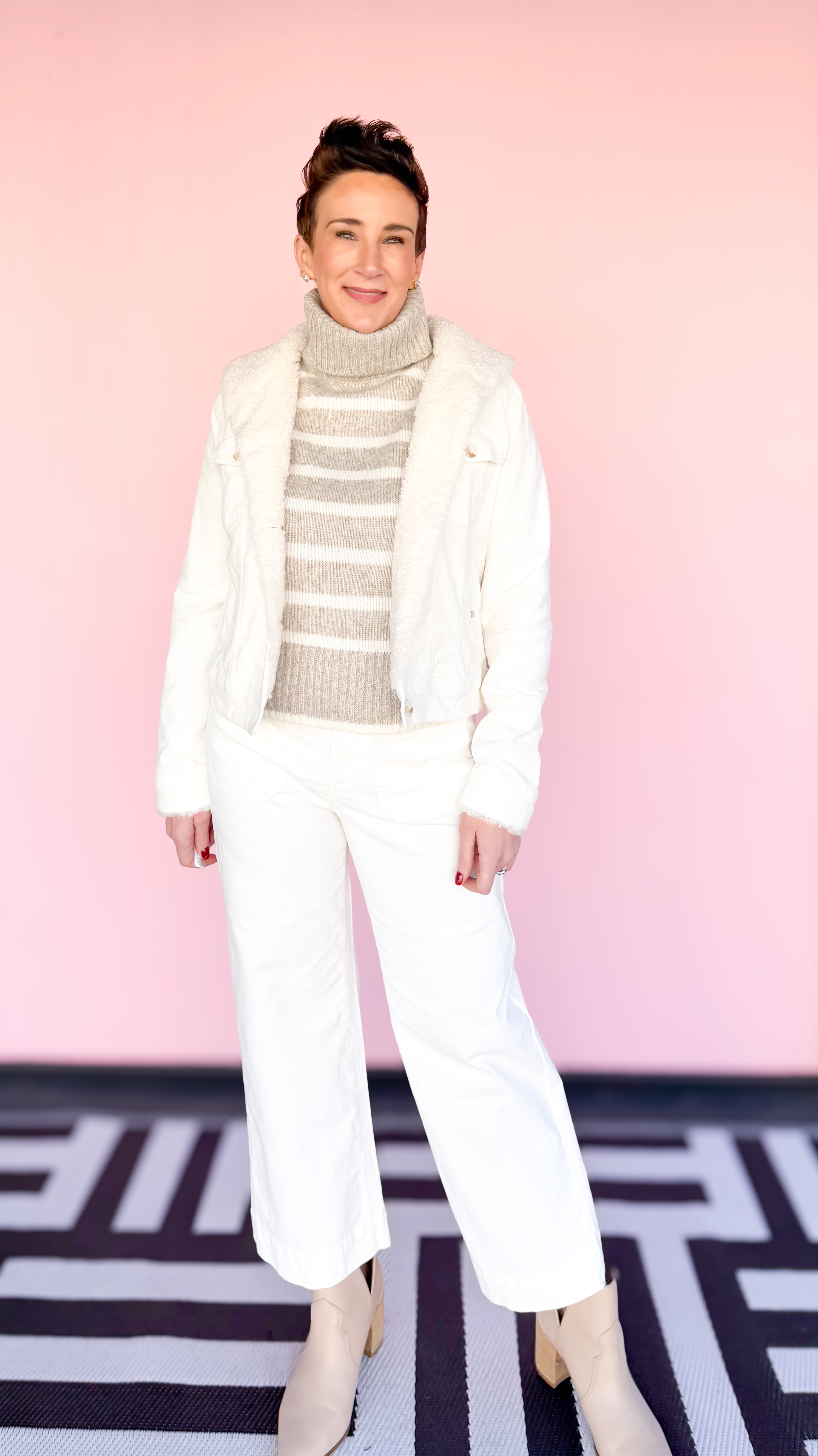 Micro Corduroy Wide Leg Trouser/Ivory