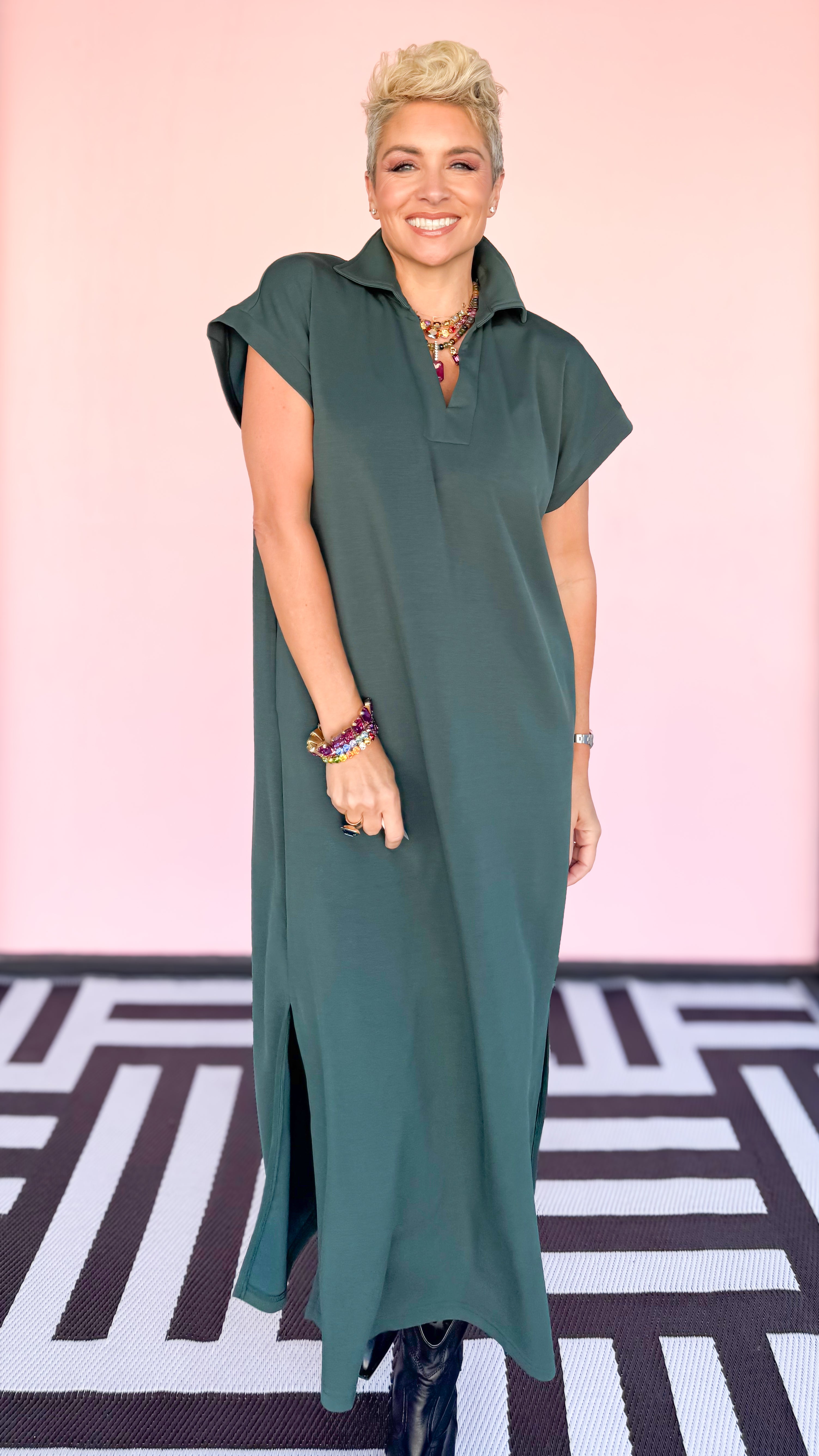 Hayden Knit Midi Dress/Green - The BLVD