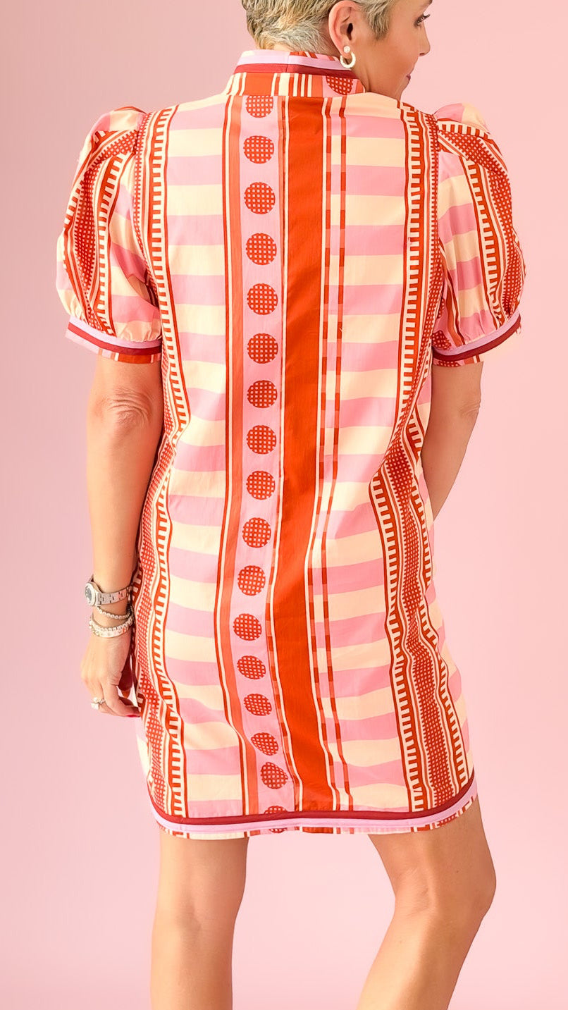 Piper Abstract Mini Dress/Pink