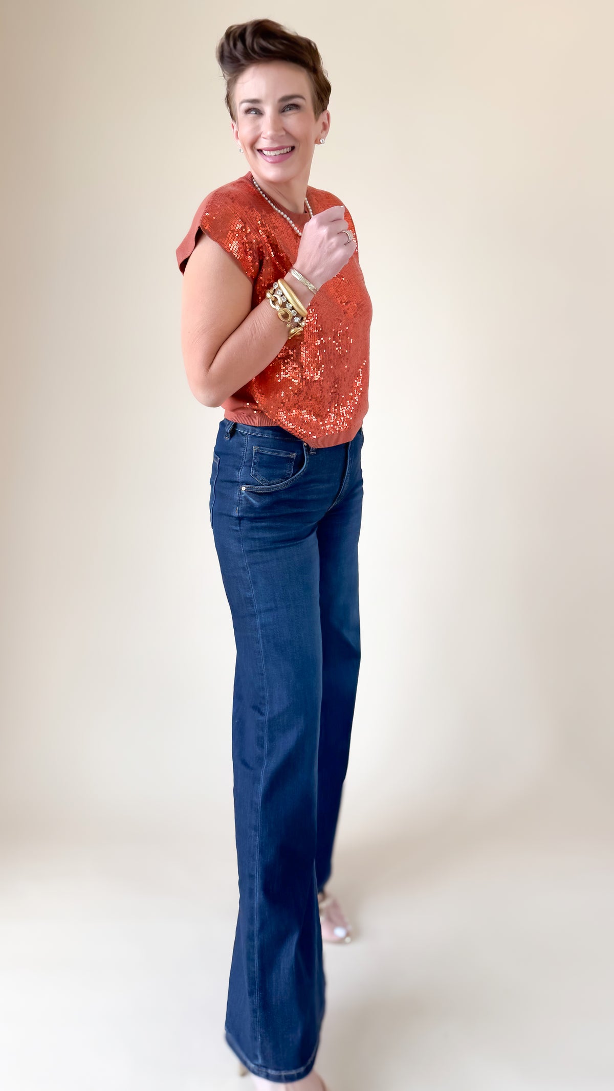 Maya High Rise Fab Ab Wide Leg Jean