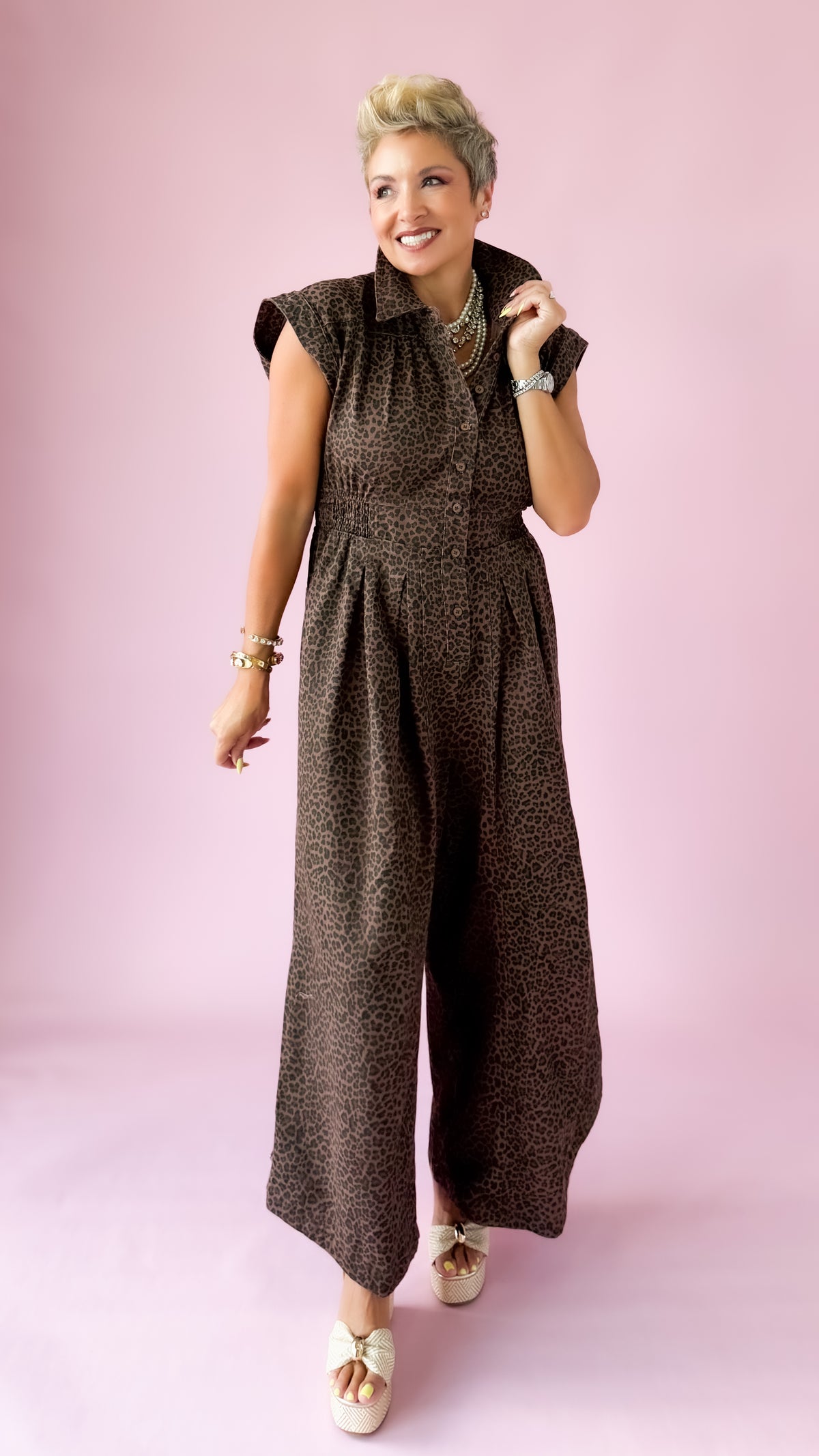 Mocha Animal Print Jumpsuit
